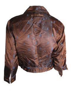 Jean Paul Gaultier 1980s Cropped Satin Jacket with Skull Print