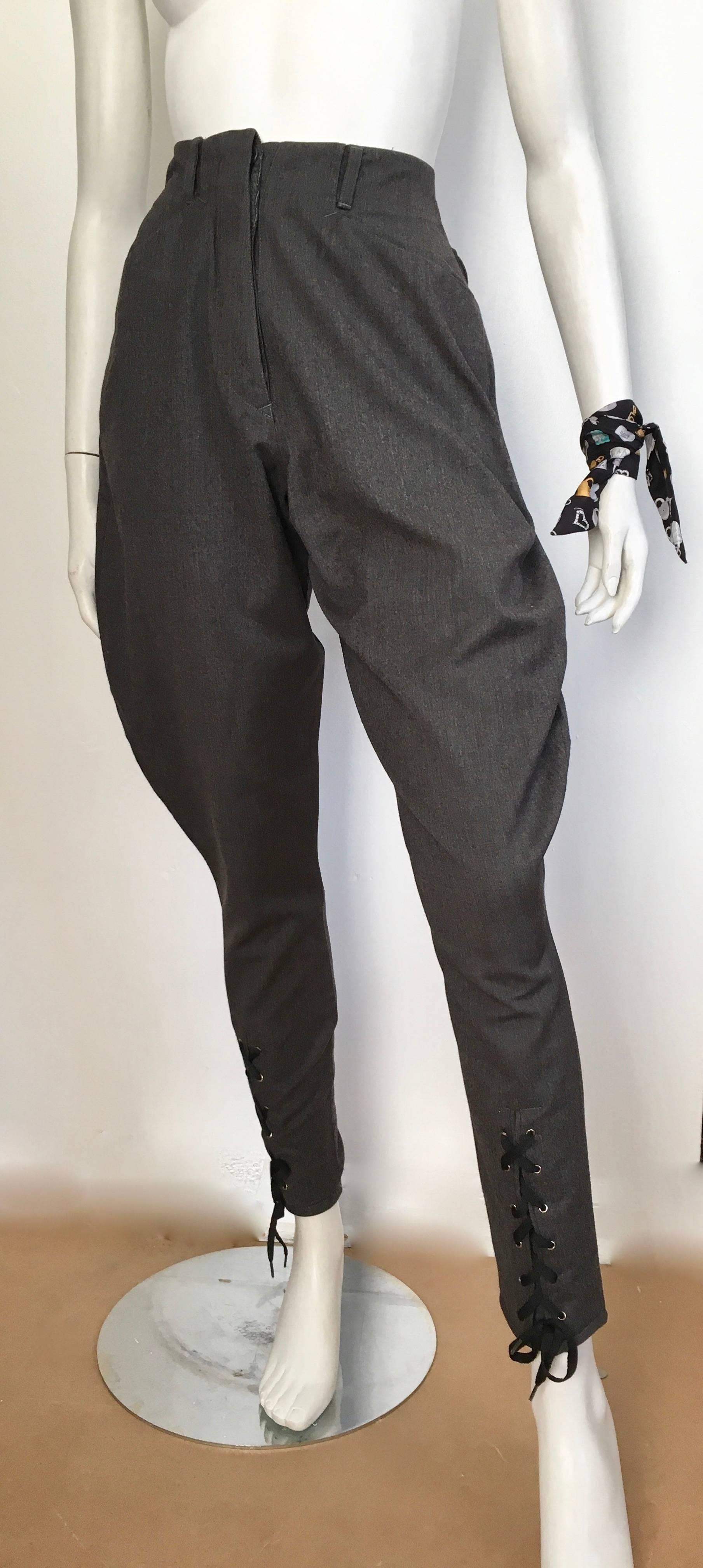 Jean Paul Gaultier Grey Suit with Lace Up Jodhpur Pants, 1980s  For Sale 3