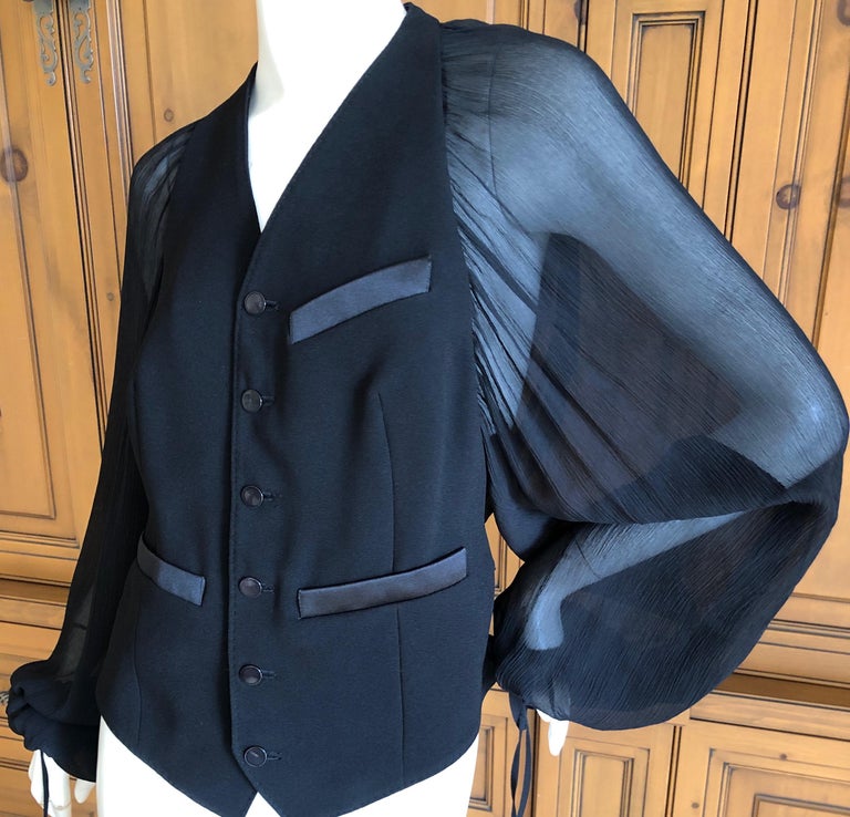 Jean Paul Gaultier 1980's Tuxedo Jacket with Sheer Back and Poet ...