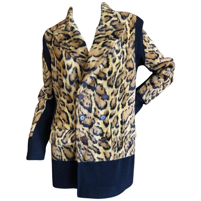 Jean Paul Gaultier 1980's Unisex Plush Faux Leopard Fur Jacket For Sale ...
