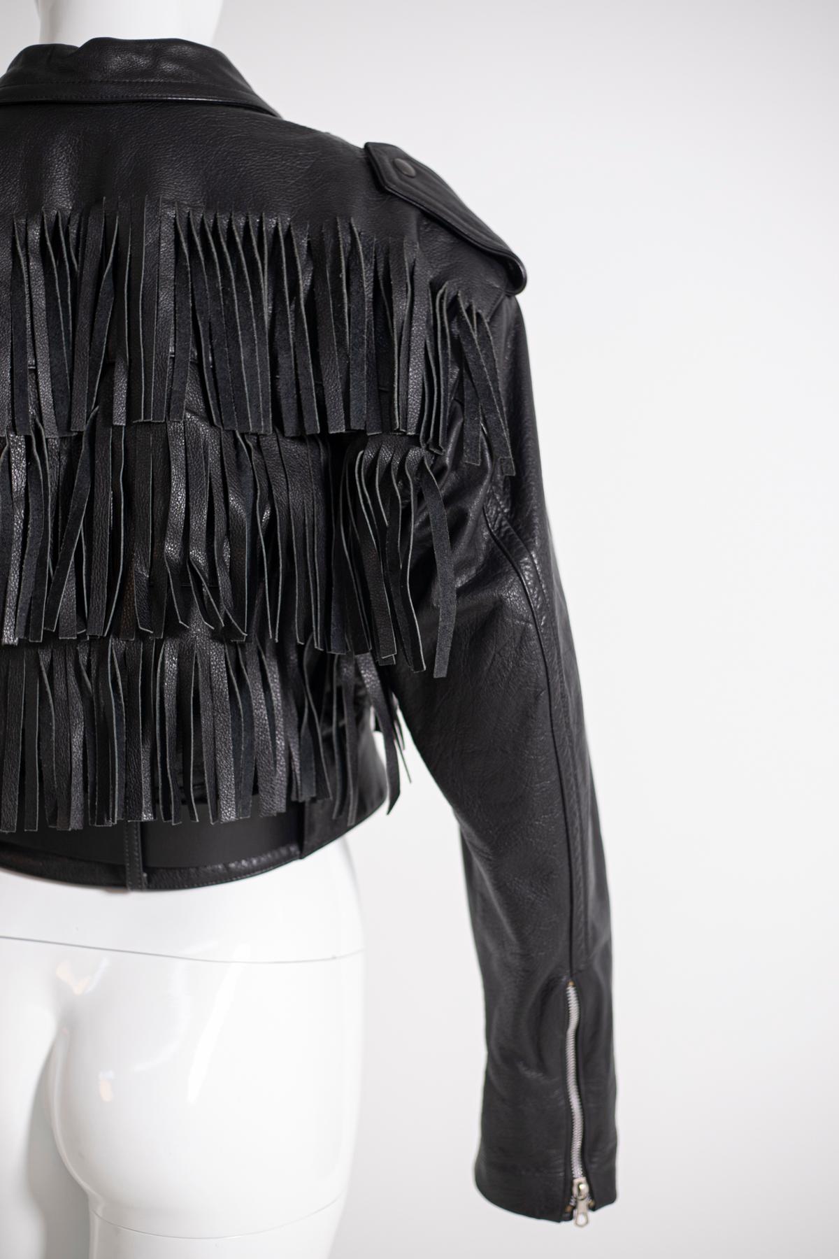 Jean Paul Gaultier 1990's Black Leather Biker Jacket In Excellent Condition In Milano, IT