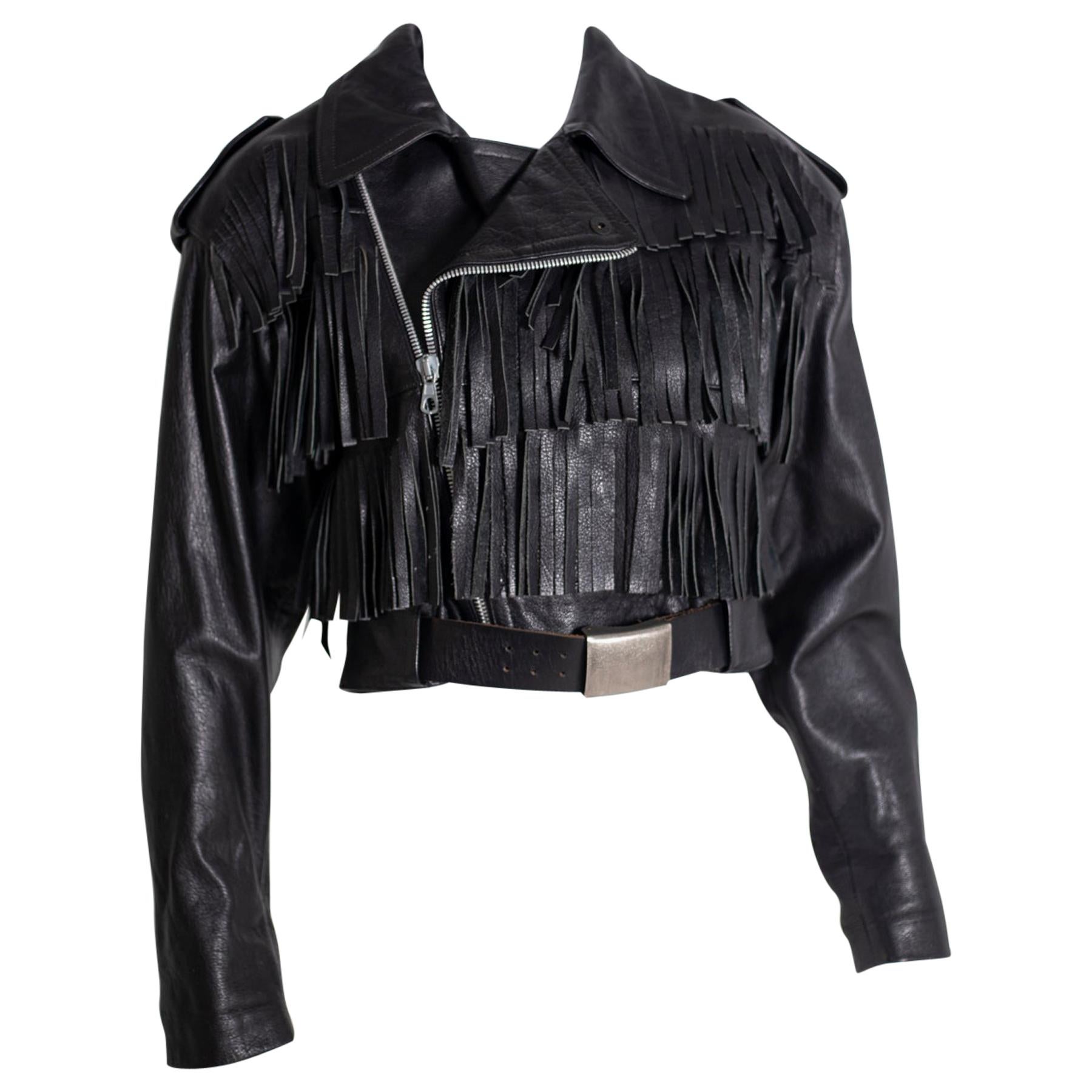 Jean Paul Gaultier 1990's Black Leather Biker Jacket