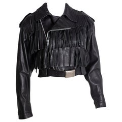 Vintage Jean Paul Gaultier 1990's Black Leather Biker Jacket