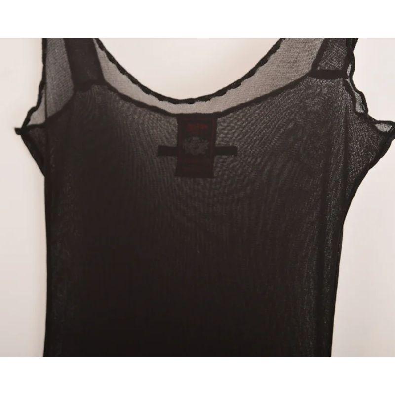 Jean Paul Gaultier 1990's Black Sheer Micro Mesh Bodycon Floor length Maxi Dress 1