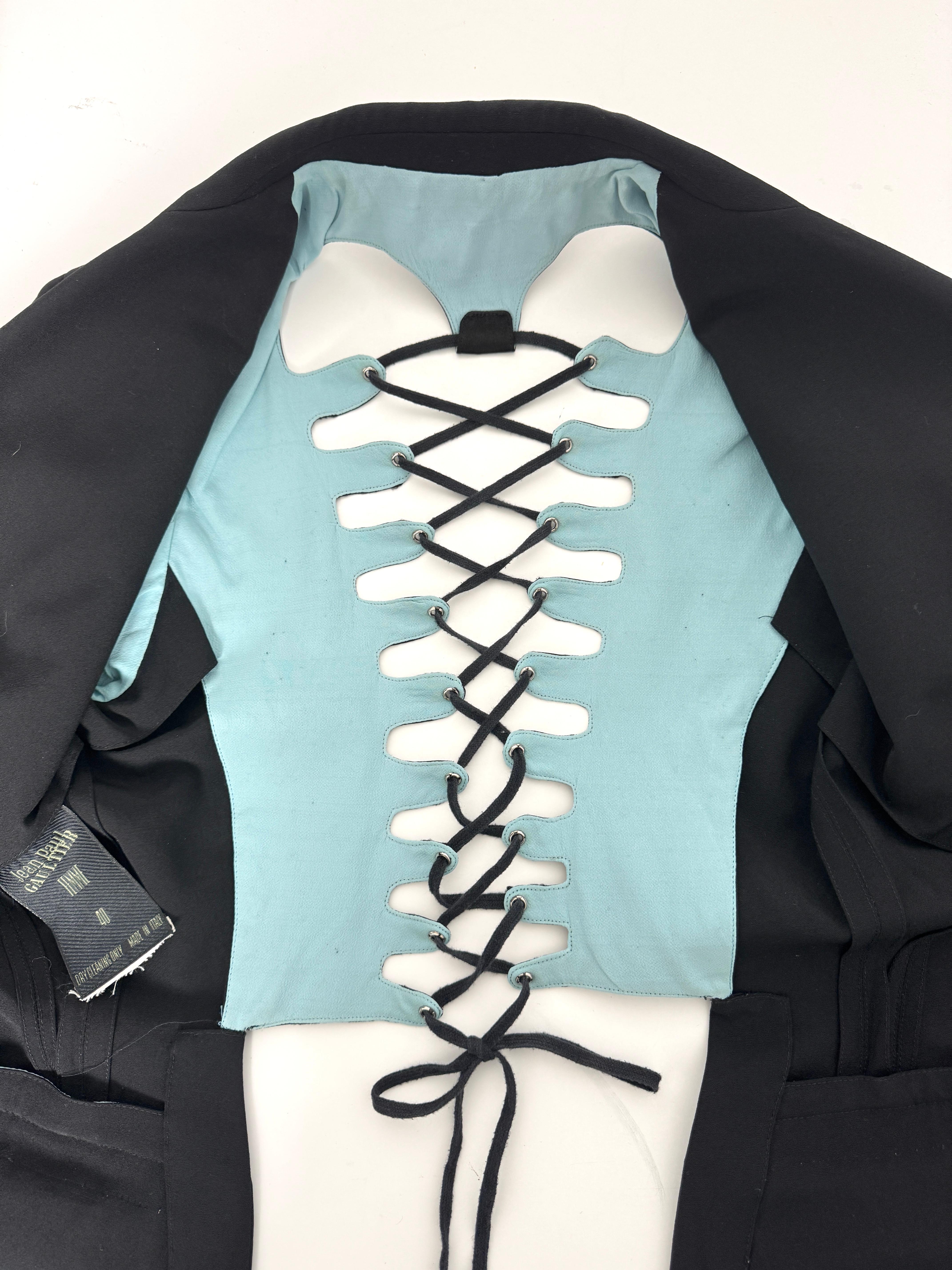 JEAN PAUL GAULTIER Blazer de encaje IT40 raro para coleccionistas de los años 90 en venta 8