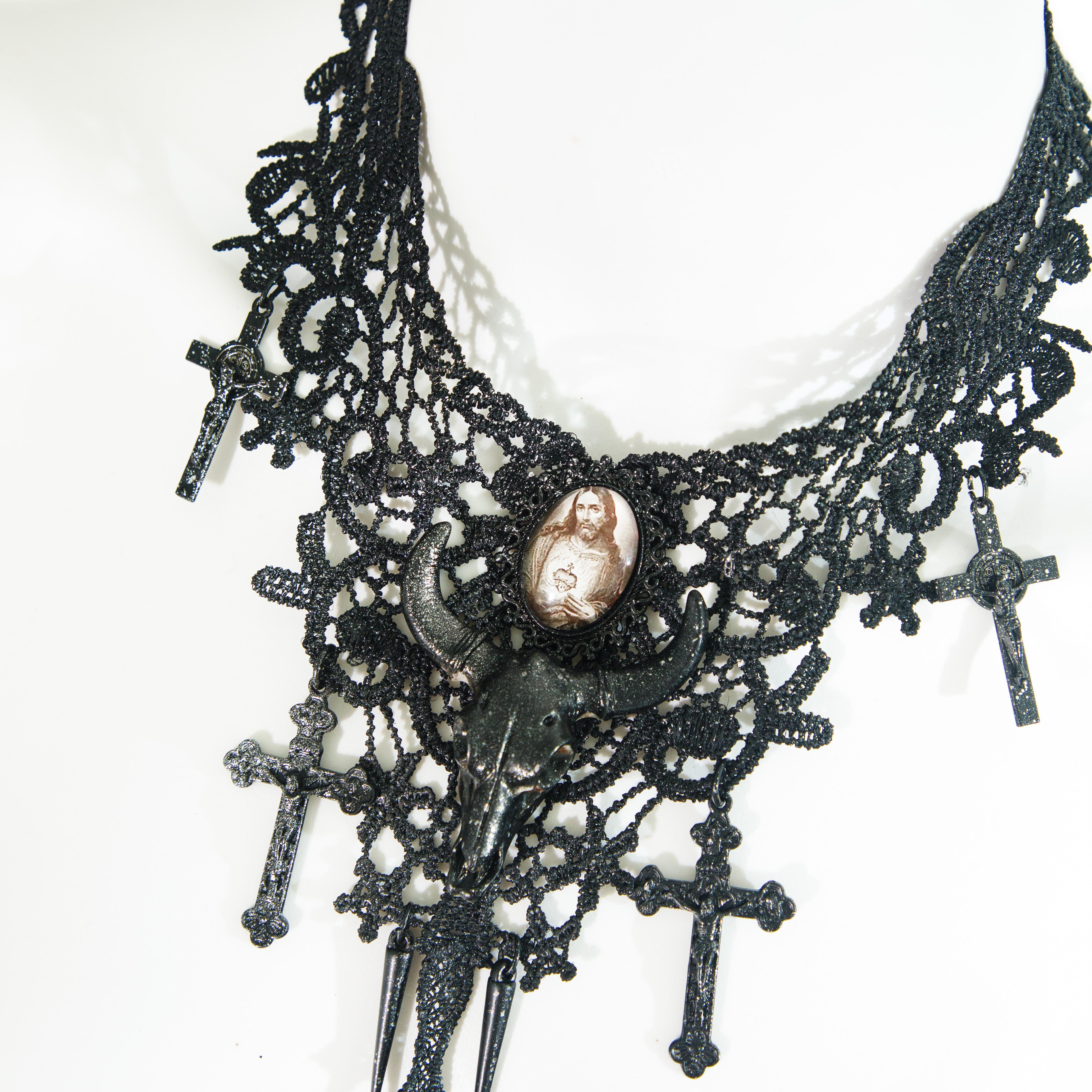 Women's Jean Paul Gaultier 1990s Sample Crucifix Rosary Necklace For Sale