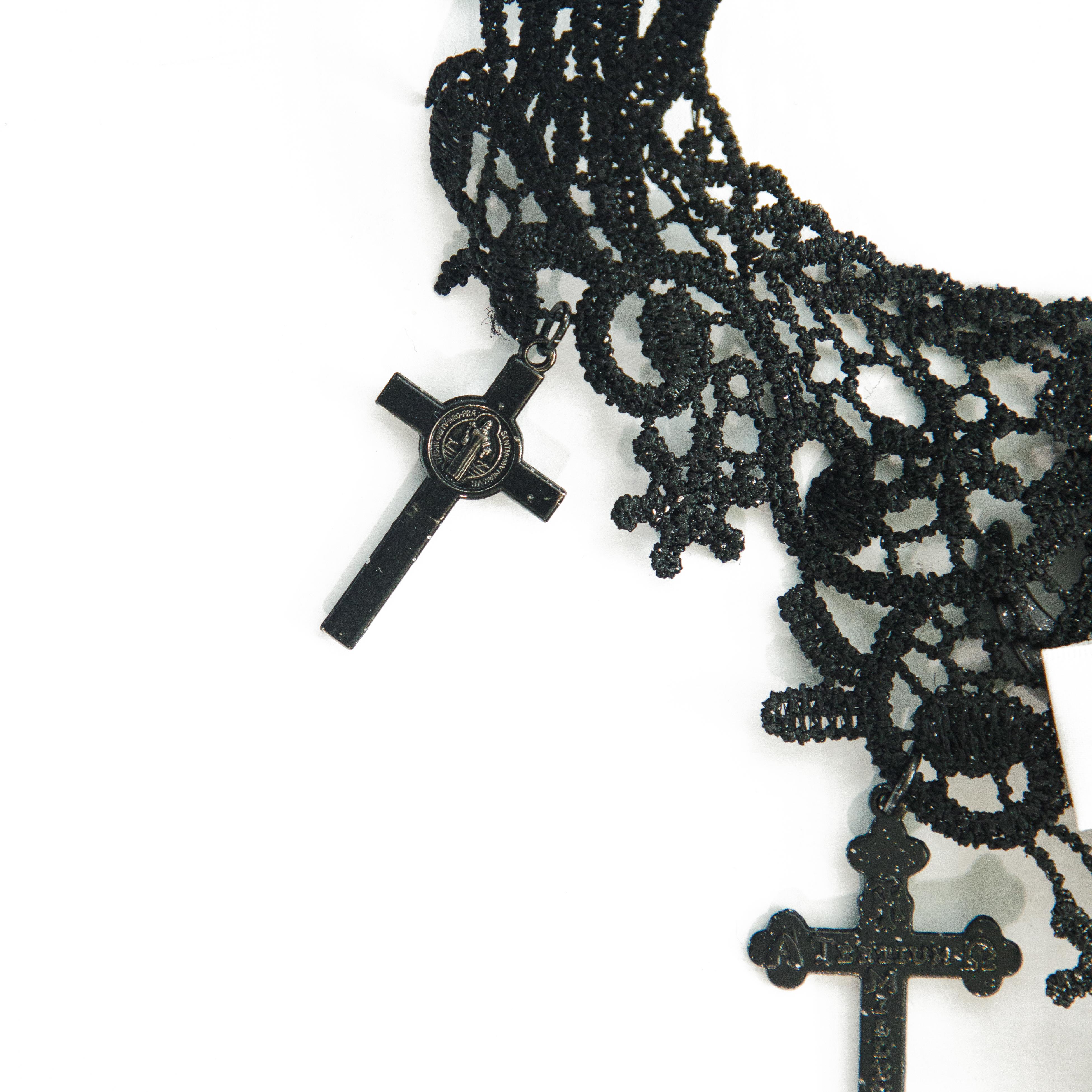 Jean Paul Gaultier 1990s Sample Crucifix Rosary Necklace For Sale 3
