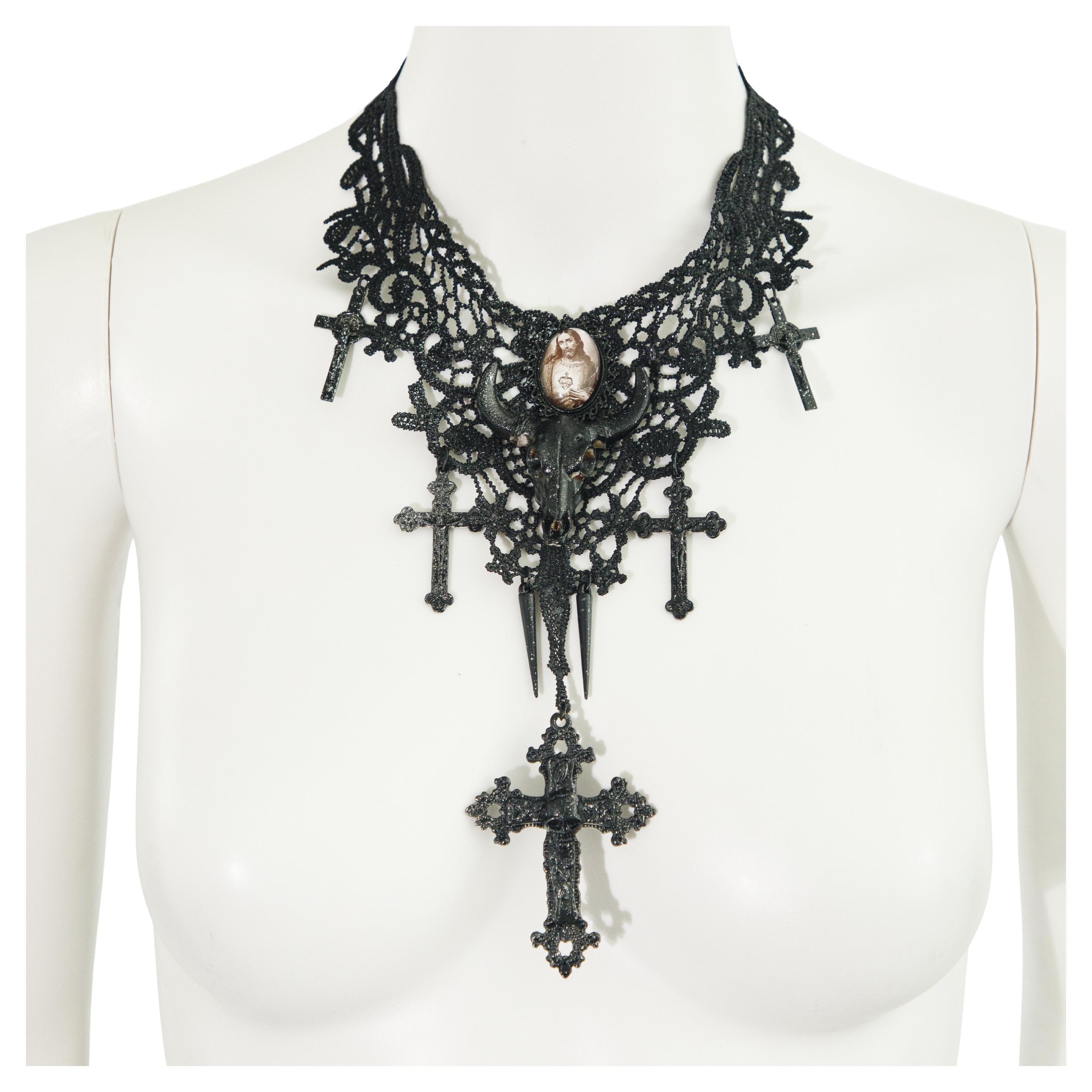 Jean Paul Gaultier 1990s Sample Crucifix Rosary Necklace For Sale