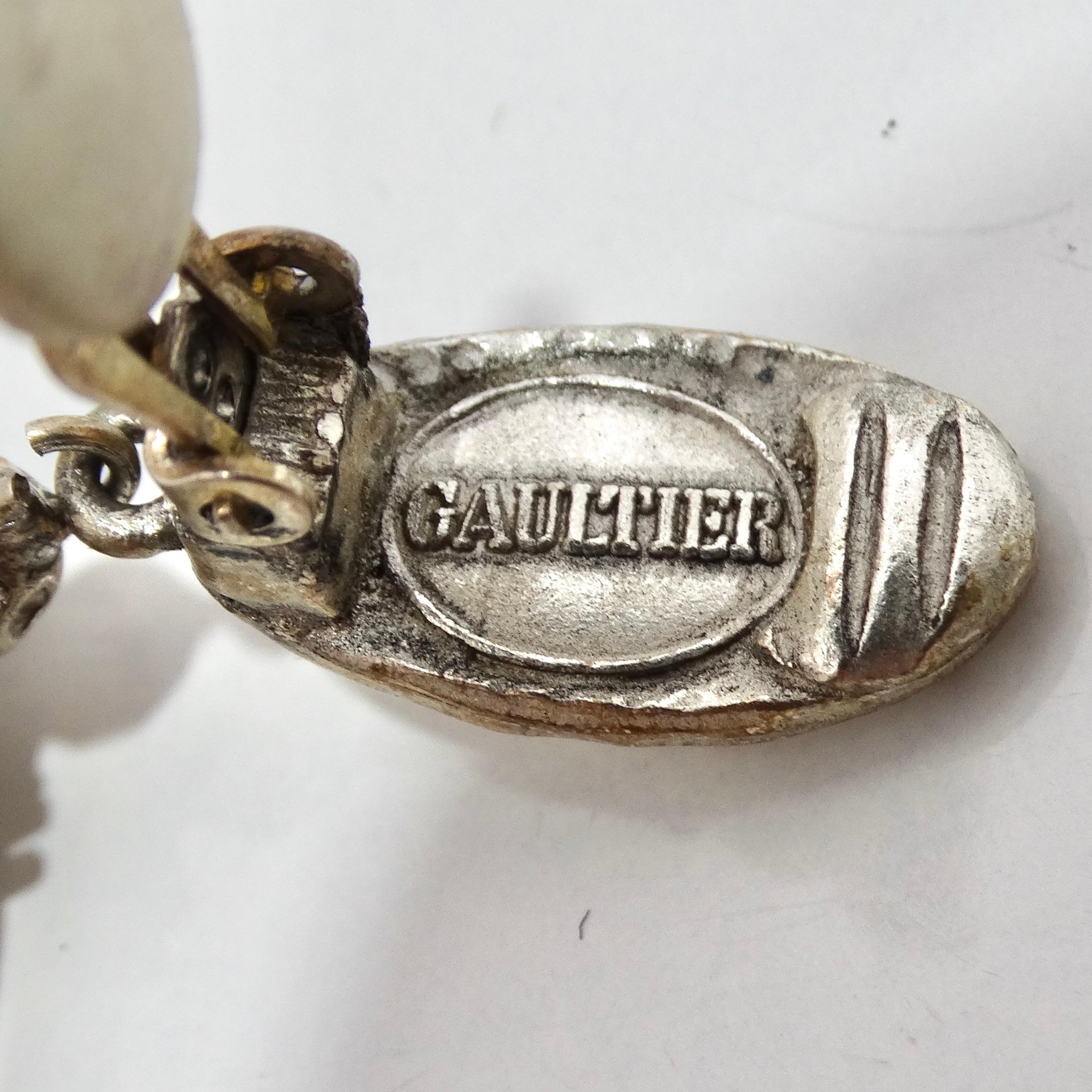 Jean Paul Gaultier 1990er Jahre Silber Fransen-Creolen-Ohrringe im Angebot 8