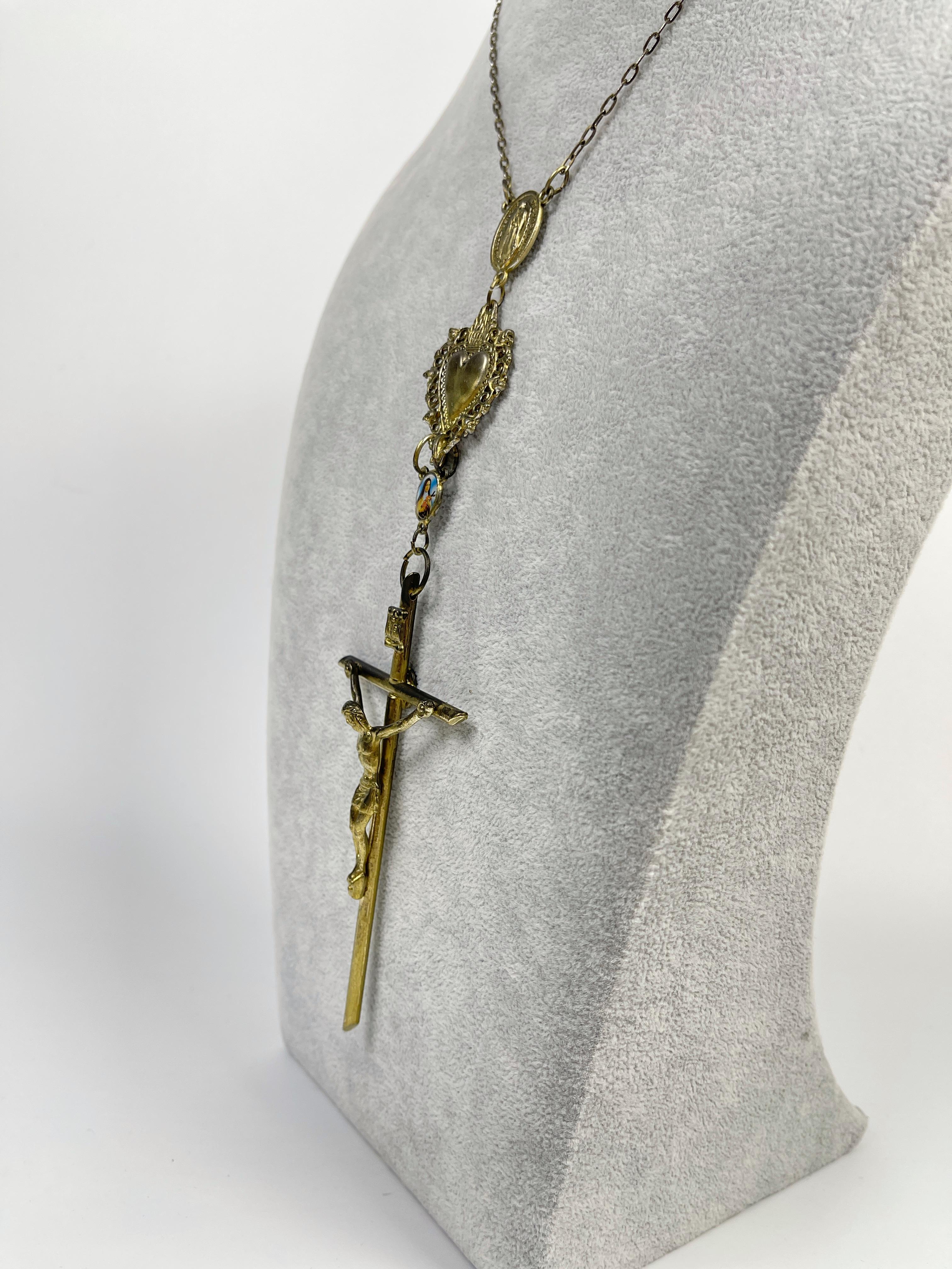 Jean Paul Gaultier 1990's Staff Sample Crucifixion Necklace In Good Condition For Sale In Seattle, WA
