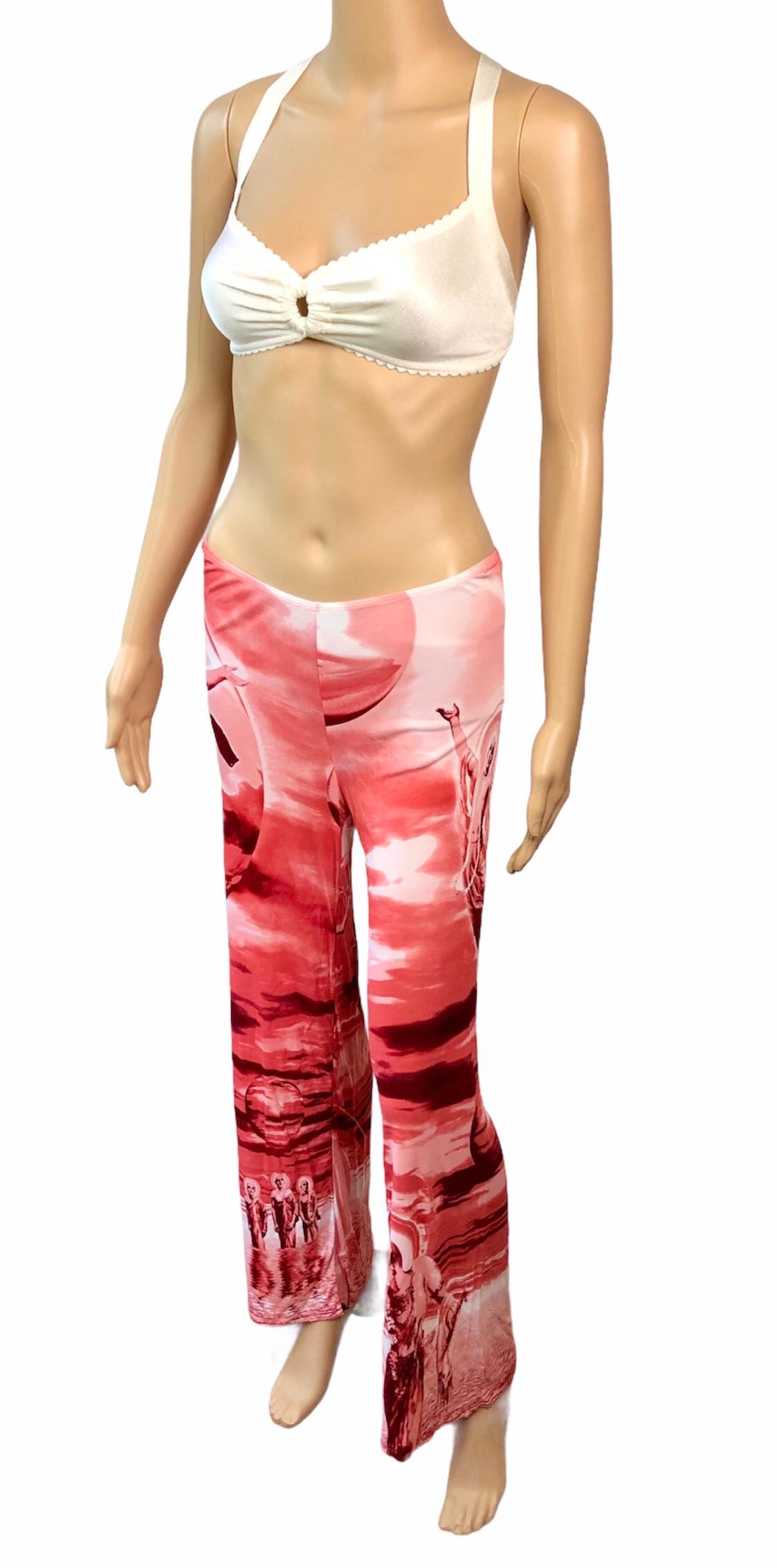 Pink Jean Paul Gaultier 1990's Vintage Abstract People Print Pants For Sale