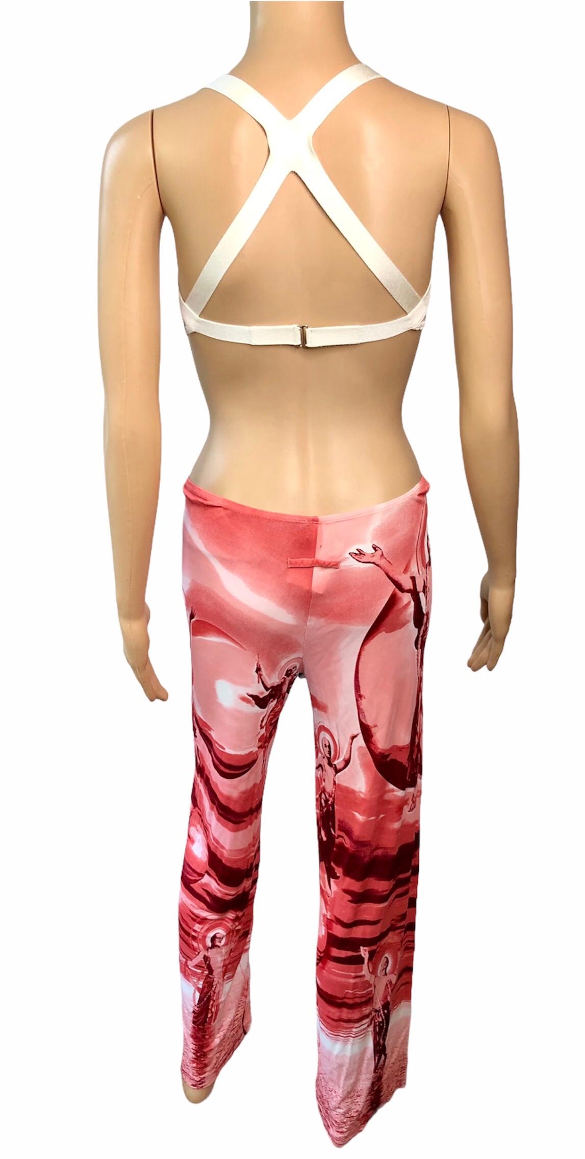 Jean Paul Gaultier 1990's Vintage Abstract People Print Pants In Good Condition For Sale In Naples, FL