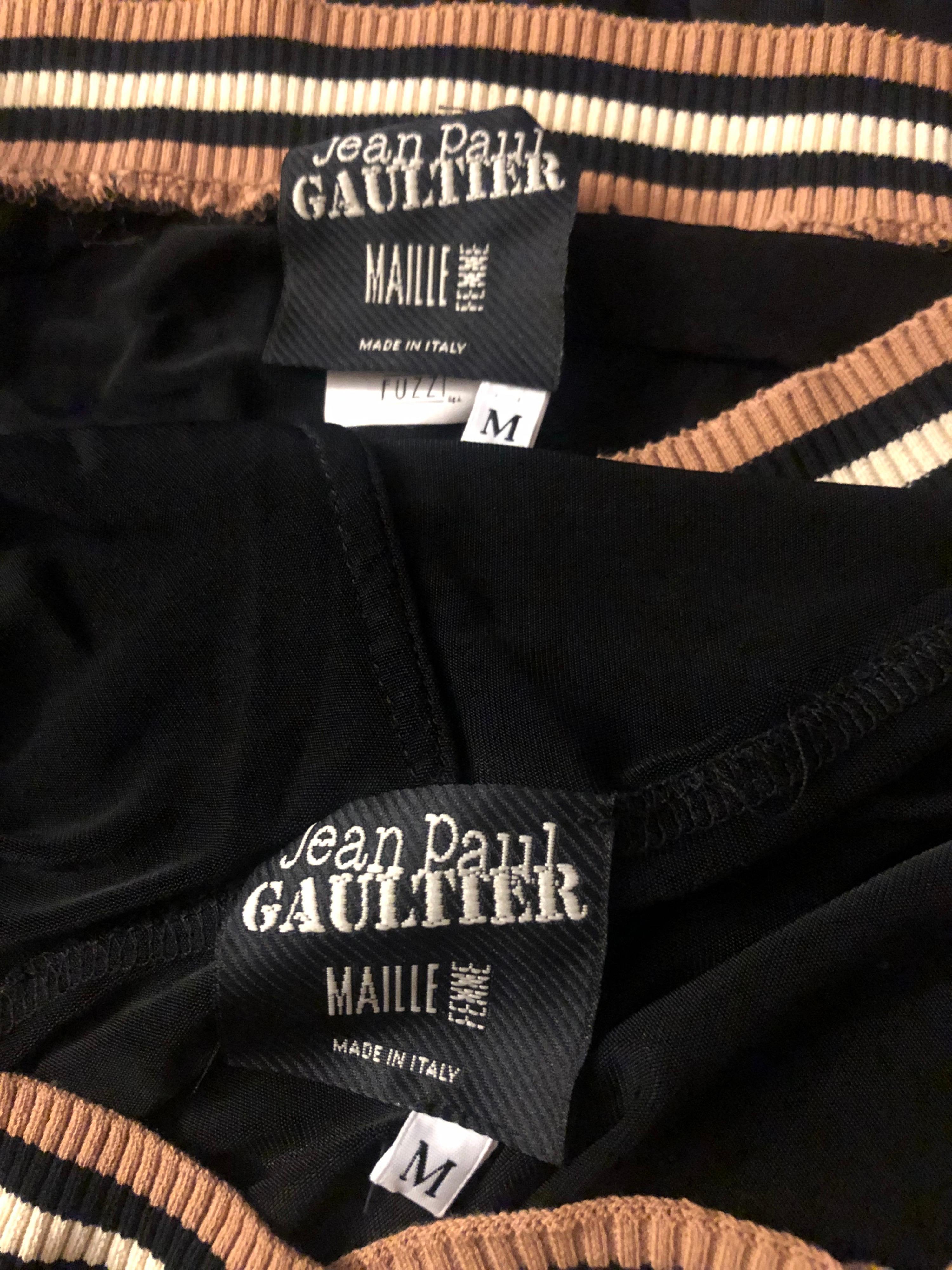 Jean Paul Gaultier S/S 2007 Hooded Black Cutout Top & Pants 2 Piece Set Ensemble 1