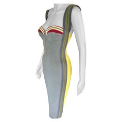 Jean Paul Gaultier 1990er Jahre Vintage Bustier Bodycon-Strick-Minikleid