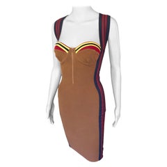 Jean Paul Gaultier 1990's Vintage Bustier Bodycon Knit Mini Dress