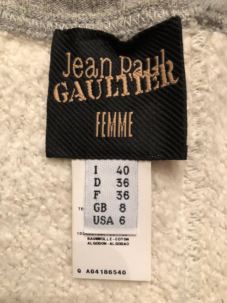 Jean Paul Gaultier 1990's Vintage Gray Cone Bra Corset Long Dress For ...