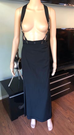 Jean Paul Gaultier 1990's Vintage High Rise Suspender Black Trousers Pants