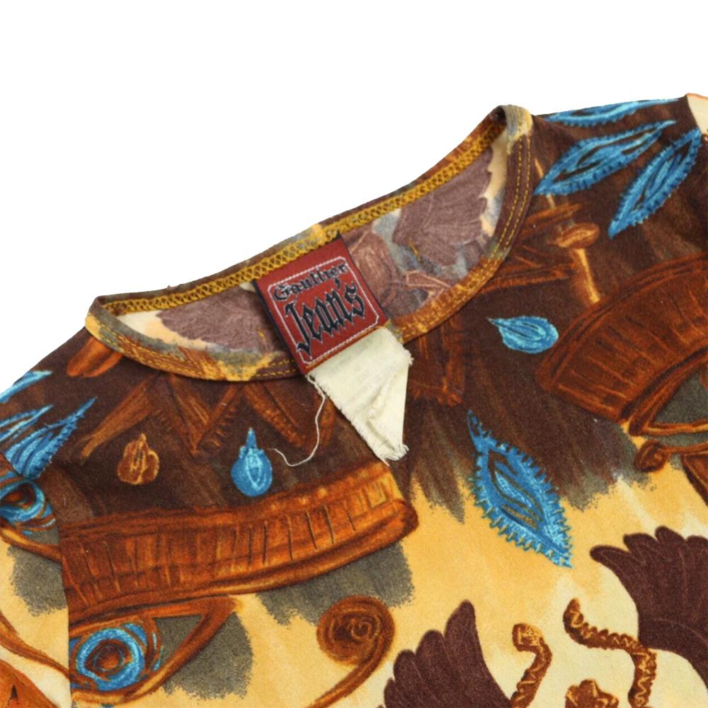 Jean Paul Gaultier 1997 Top de malla egipcia estampado con el ojo de Horus y el escarabajo en venta 2