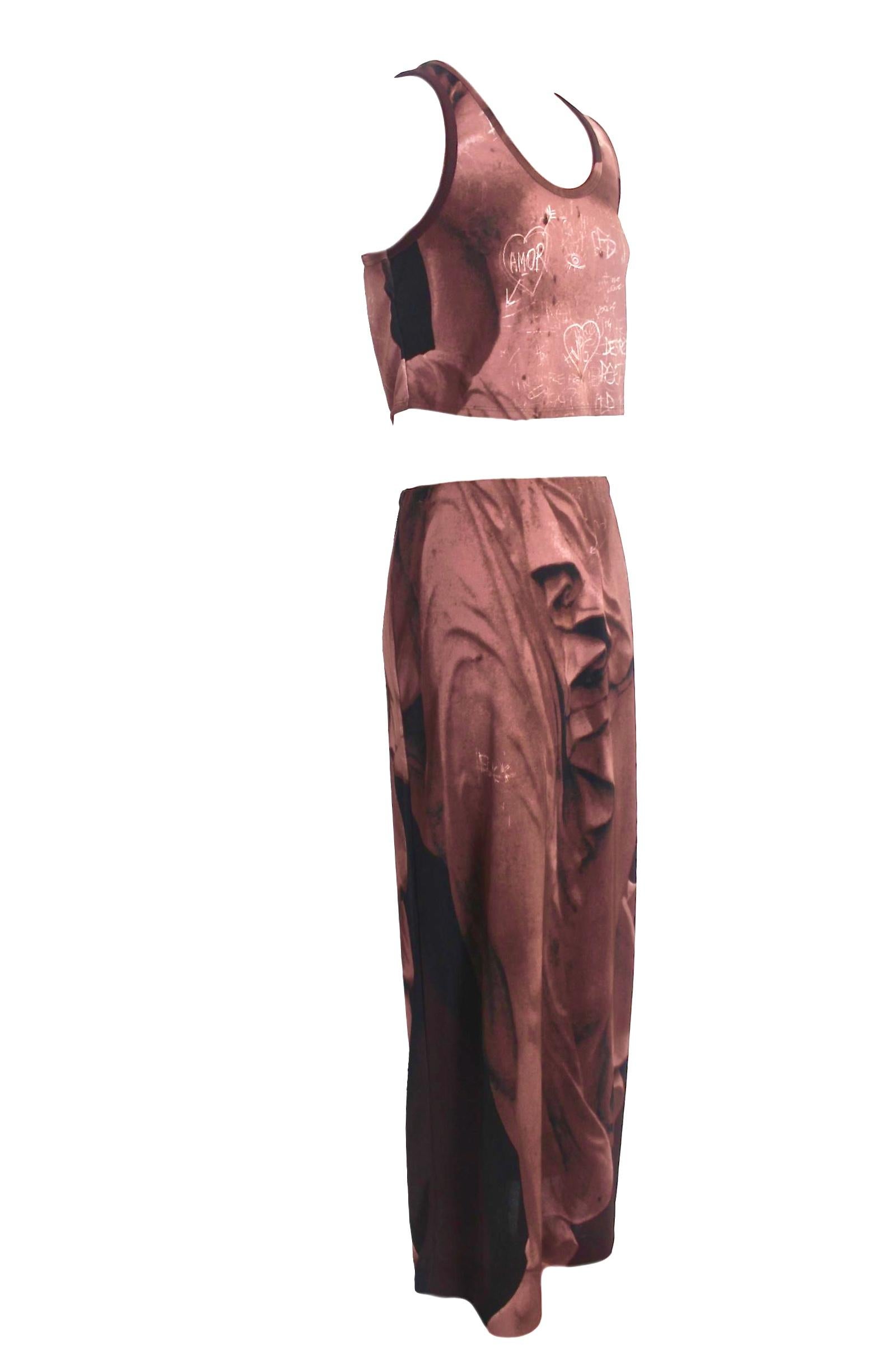 Jean Paul Gaultier 1998/9 Trompe l'oeil Goddess Graffiti Outfit 3