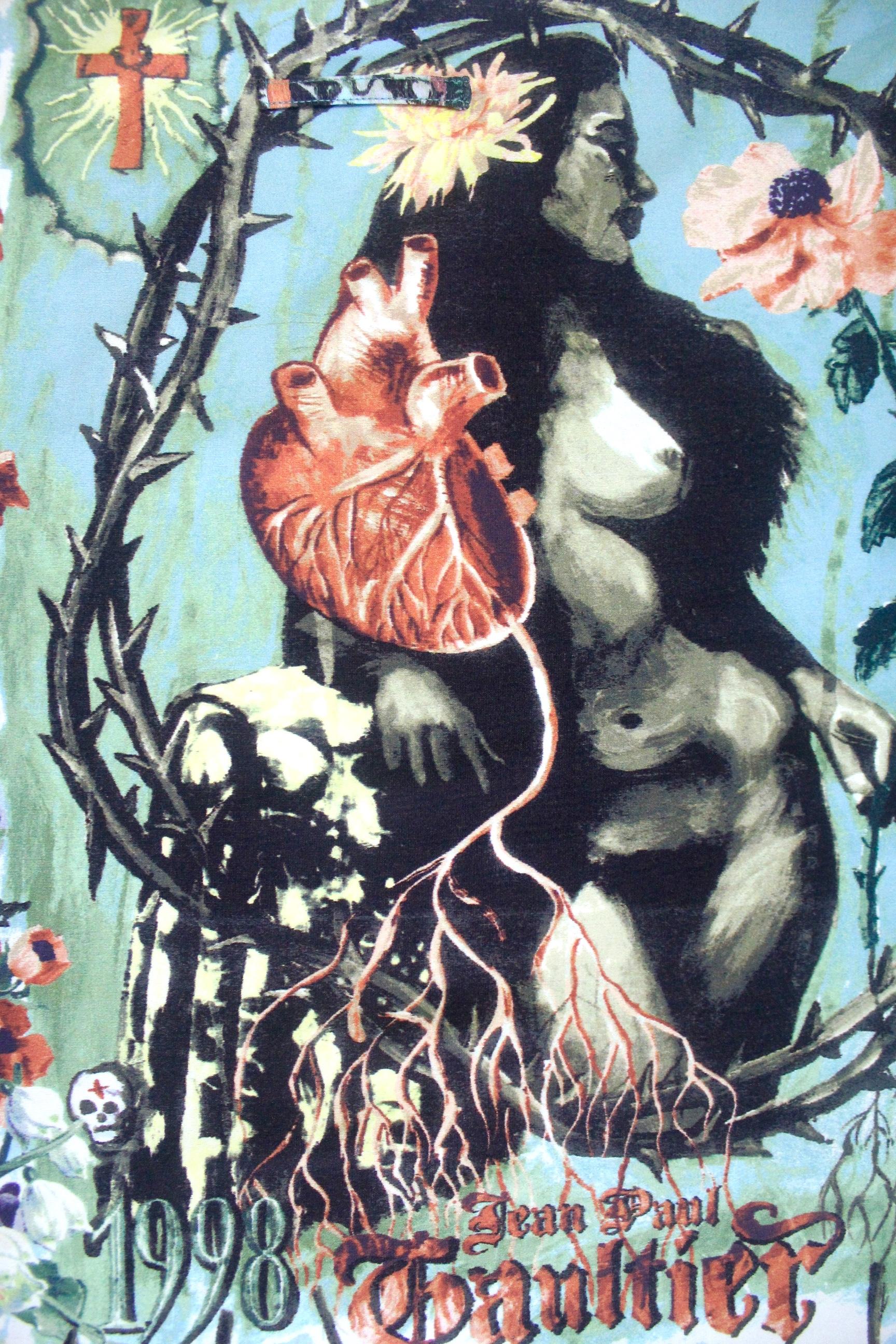Gris Jean Paul Gaultier 1998 Frida Kahlo T-Shirt