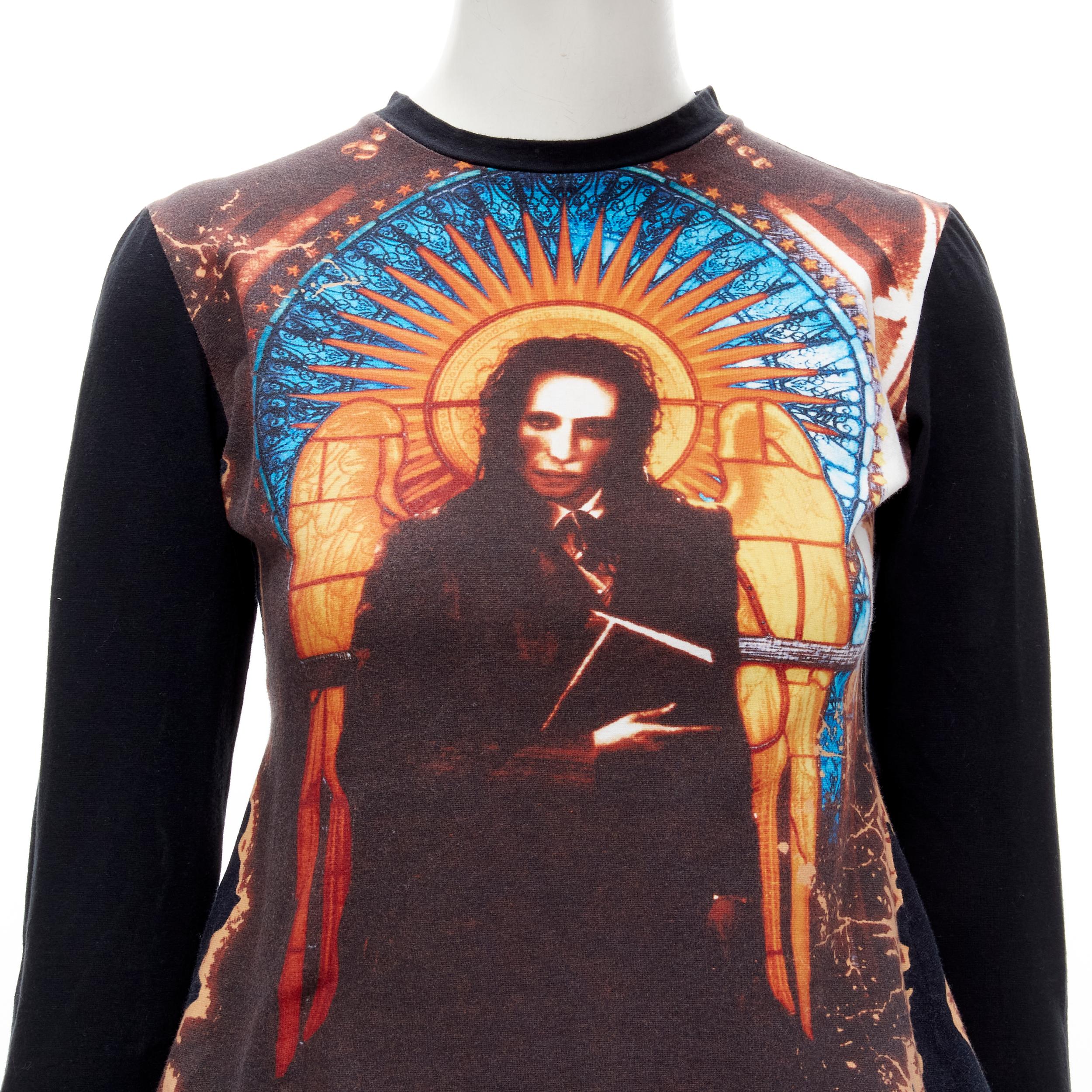 JEAN PAUL GAULTIER 1998 Marilyn Manson cathedral glass goth ringer tshirt IT40 S 2