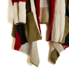 Jean Paul Gaultier Jeans 1999 Manteau Reversibile TU Tricolore Camoscio Maxi Cappotto OS