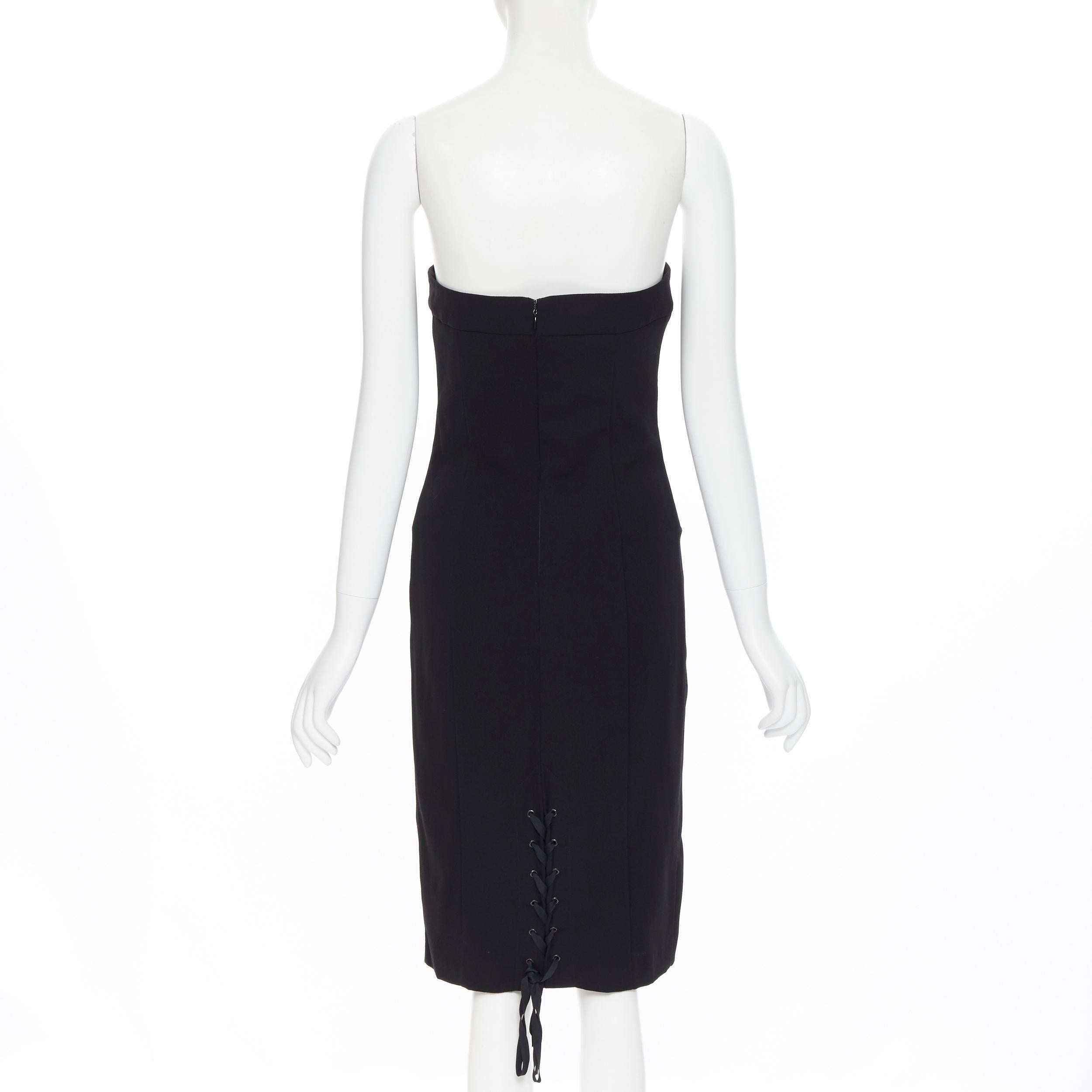 JEAN PAUL GAULTIER 2 black nautical button double breasted strapless dress IT42 2