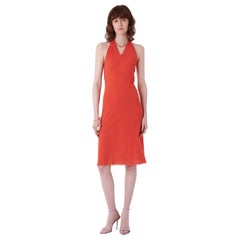 Jean Paul Gaultier 2000 Coral Halter Neck Mesh Dress