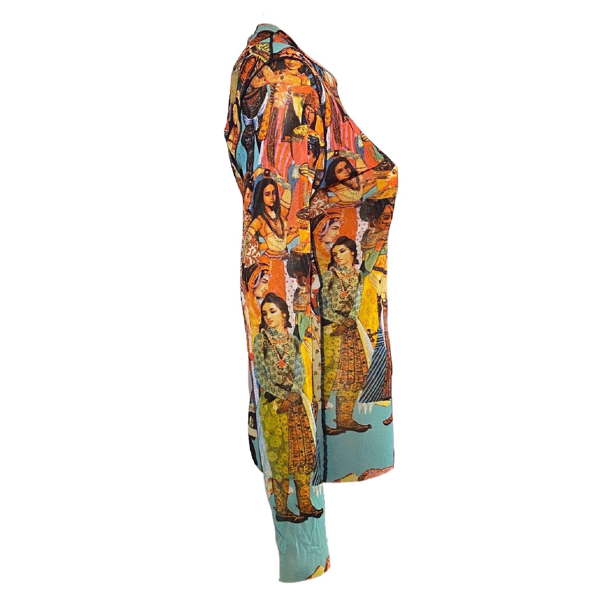 Jean Paul Gaultier Début des années 2000, top en maille à manches longues avec imprimé de dames asiatiques. Célèbre sur Beyoncé

Taille L

d'épaule à épaule : 40 cm / 15,7 inch
de la base à la base : 46 cm / 18.1 inch
longueur des manches : 65 cm /