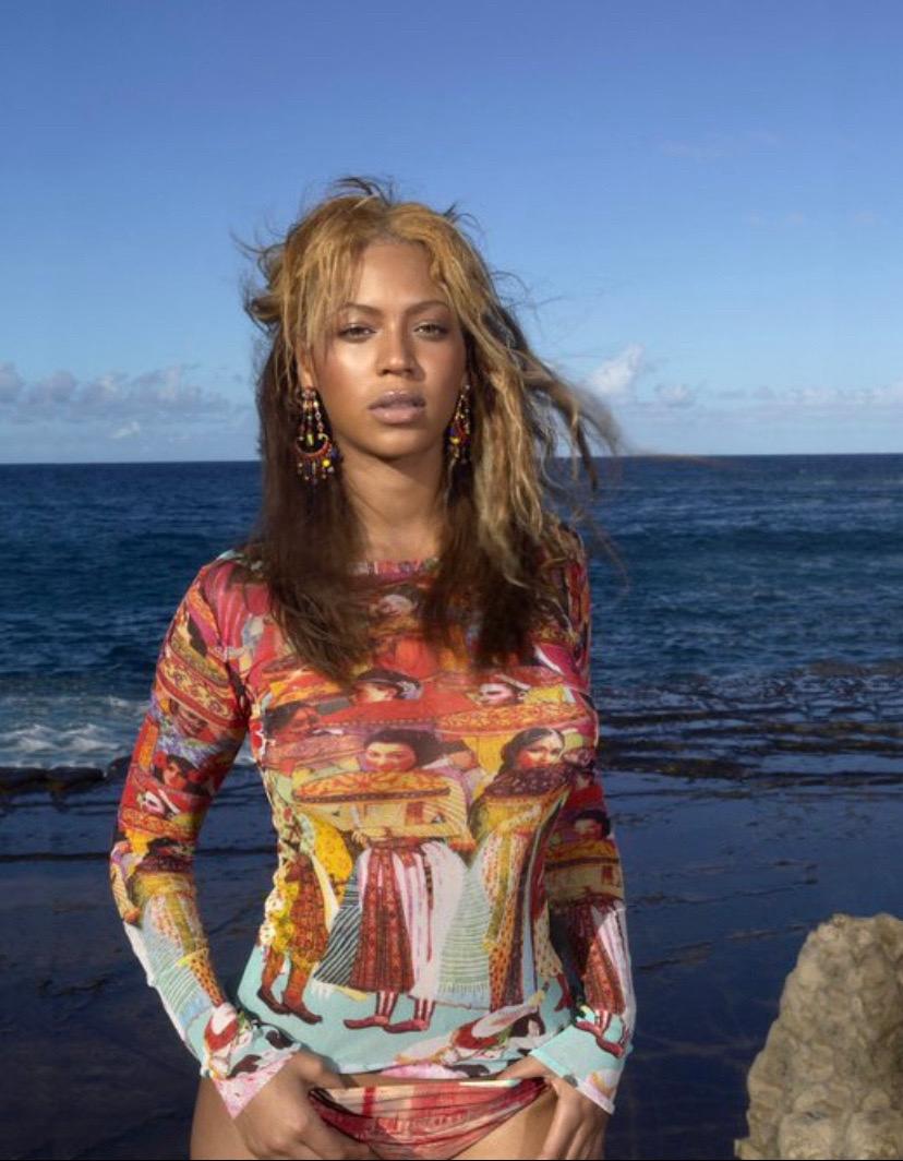 Marron Jean Paul Gaultier 2000s Asian print Beyoncé Top en vente