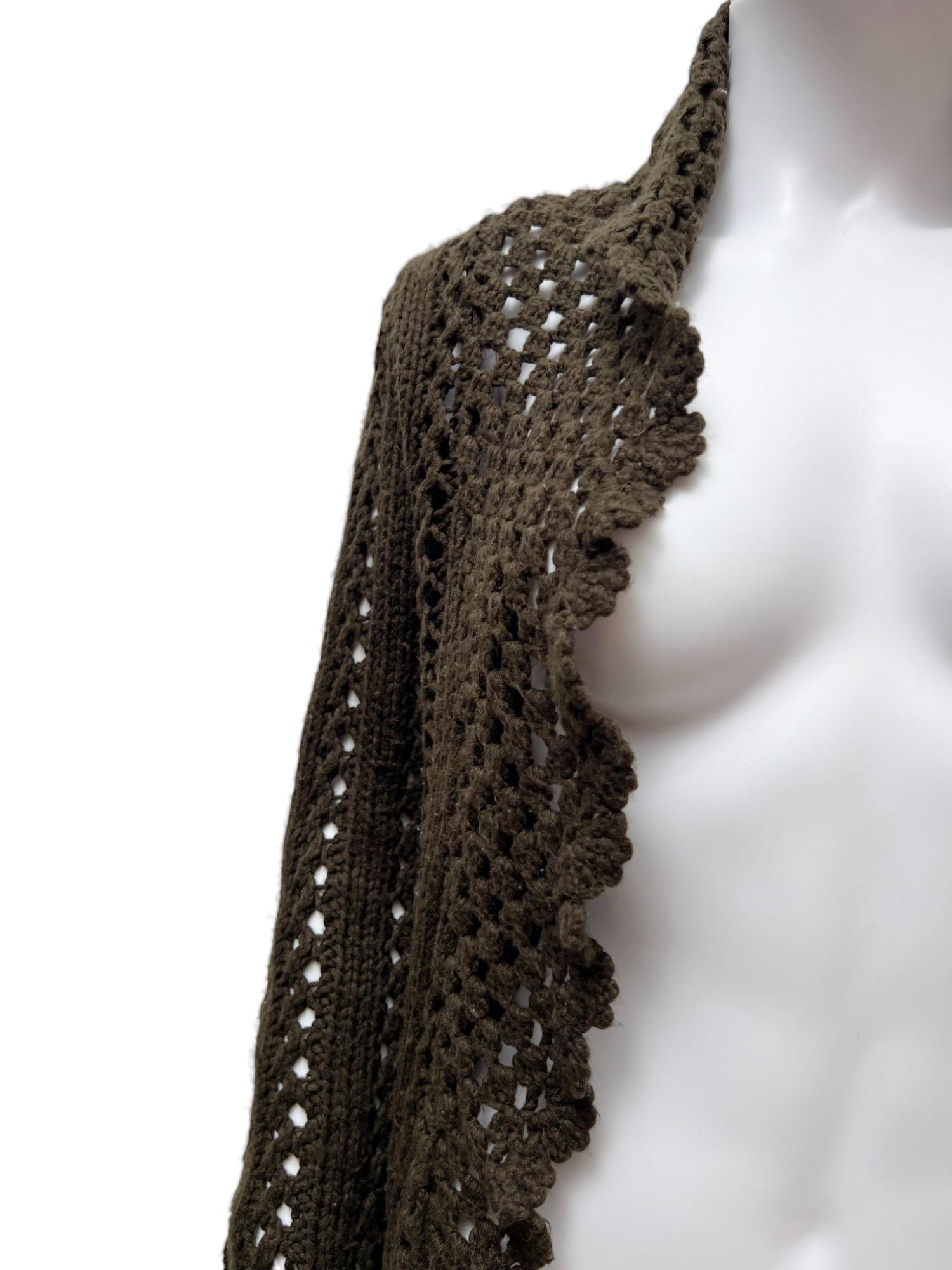 Jean Paul Gaultier 2000's Gestrickte braune Strickjacke mit Schleife im Angebot 4