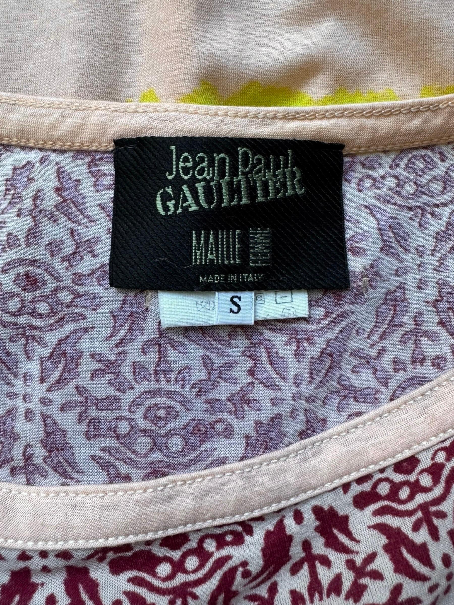 Robe de soirée Jean-Paul Gaultier des années 2000 à imprimé rose et jaune en vente 6