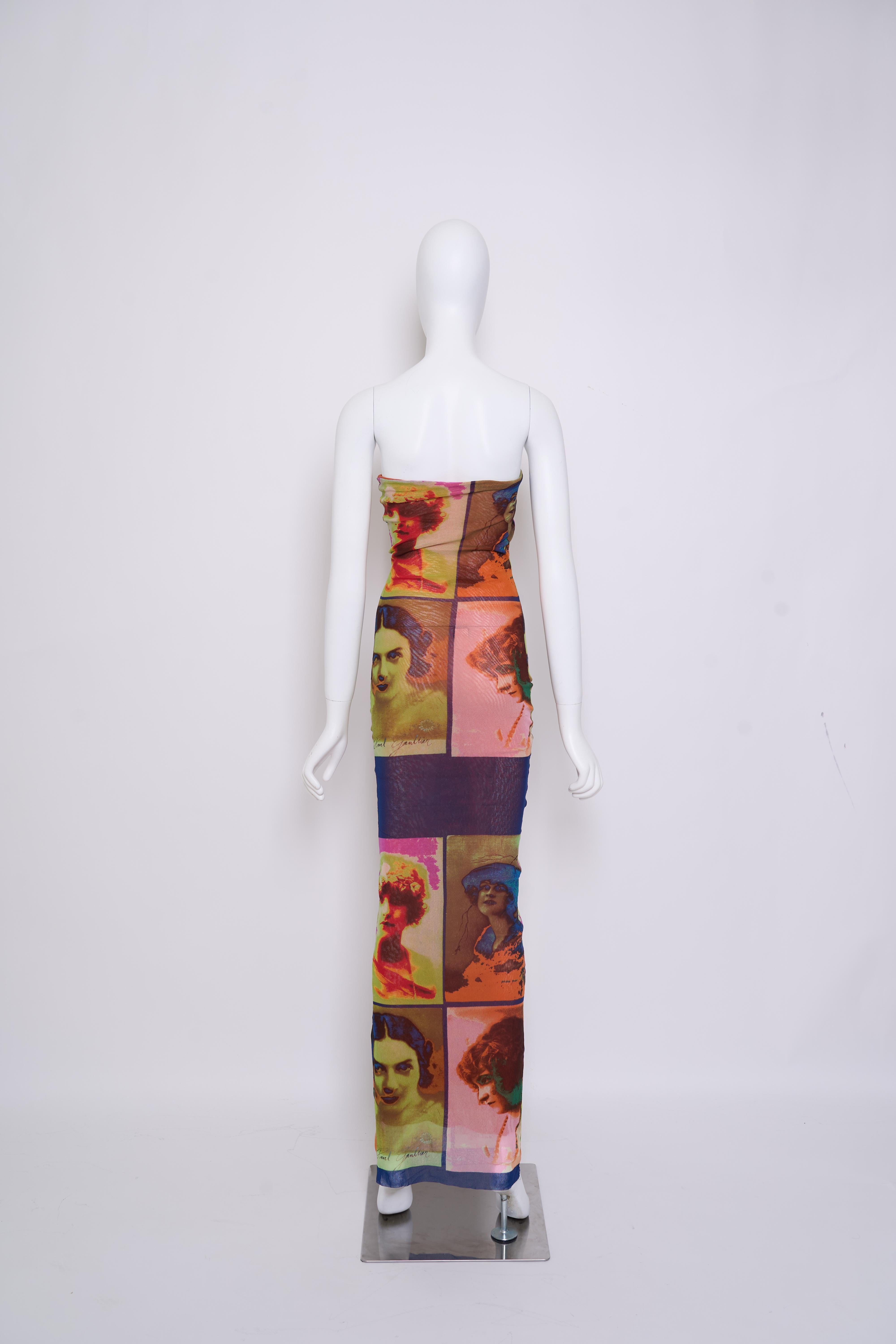 Brown Jean Paul Gaultier 2002 Soleil Portraits Long Dress For Sale