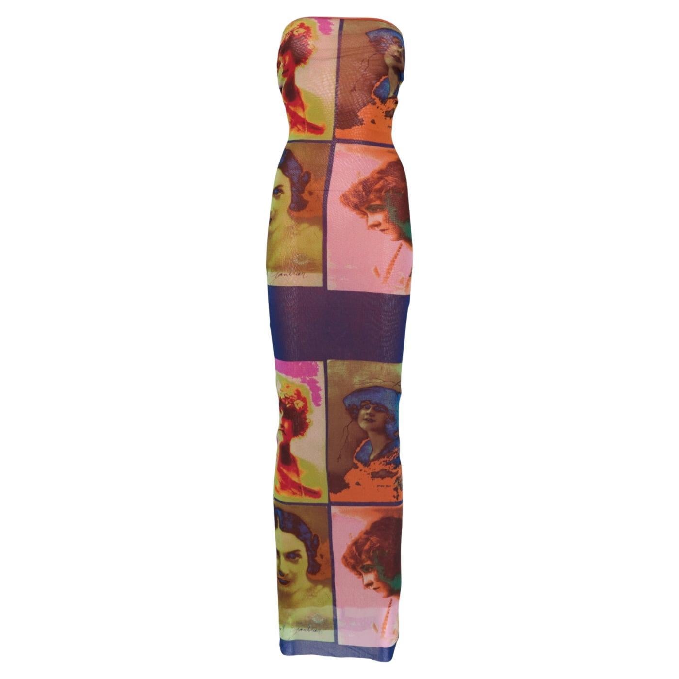 Jean Paul Gaultier 2002 Soleil Portraits Long Dress For Sale