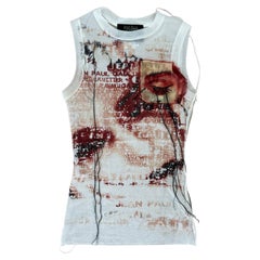 JEAN PAUL GAULTIER 2002 Vintage Mesh Tank Top JPG Tee T-Shirt Eyelash