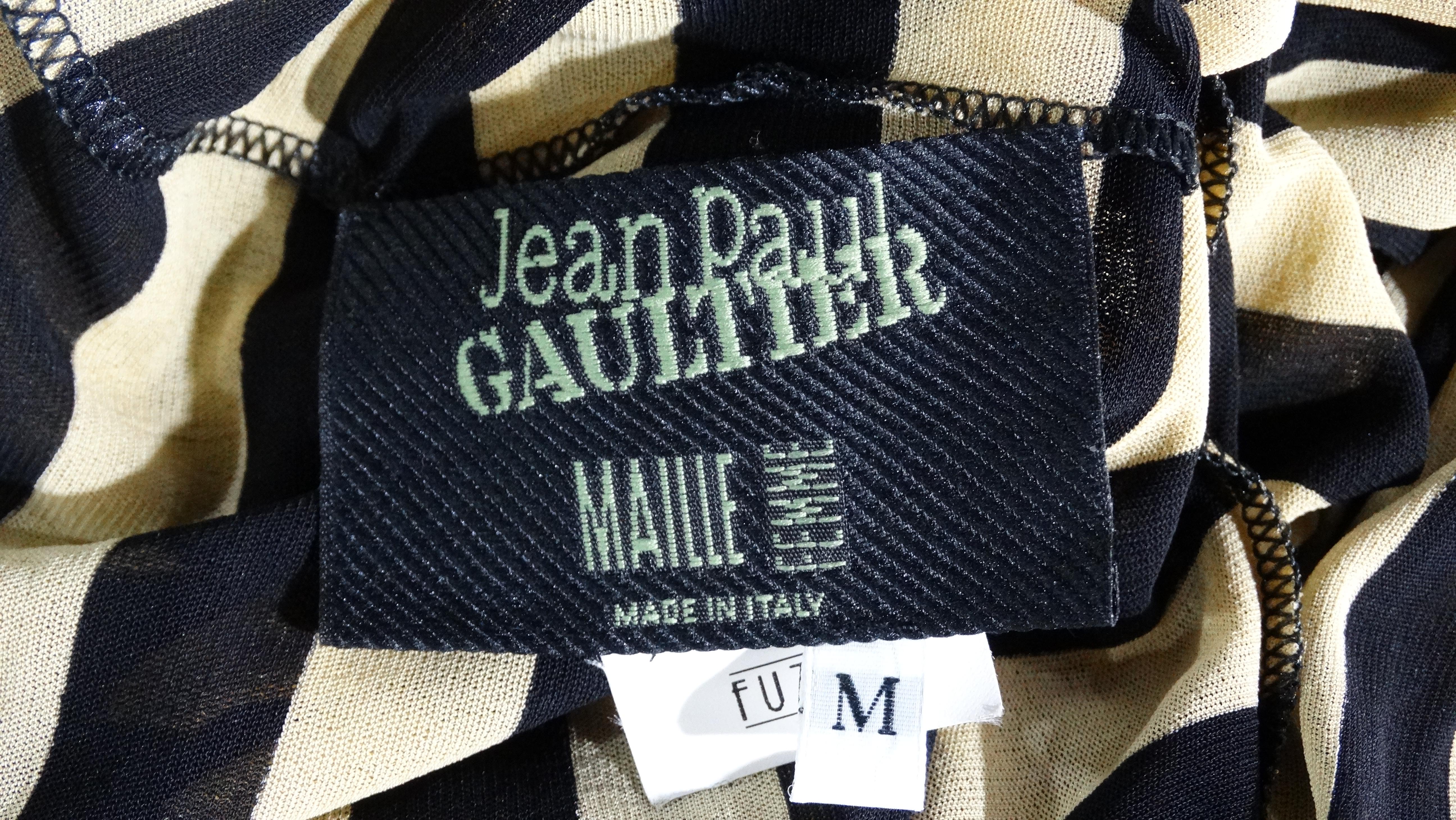 Black Jean Paul Gaultier 2003 Stripped Mesh Dress