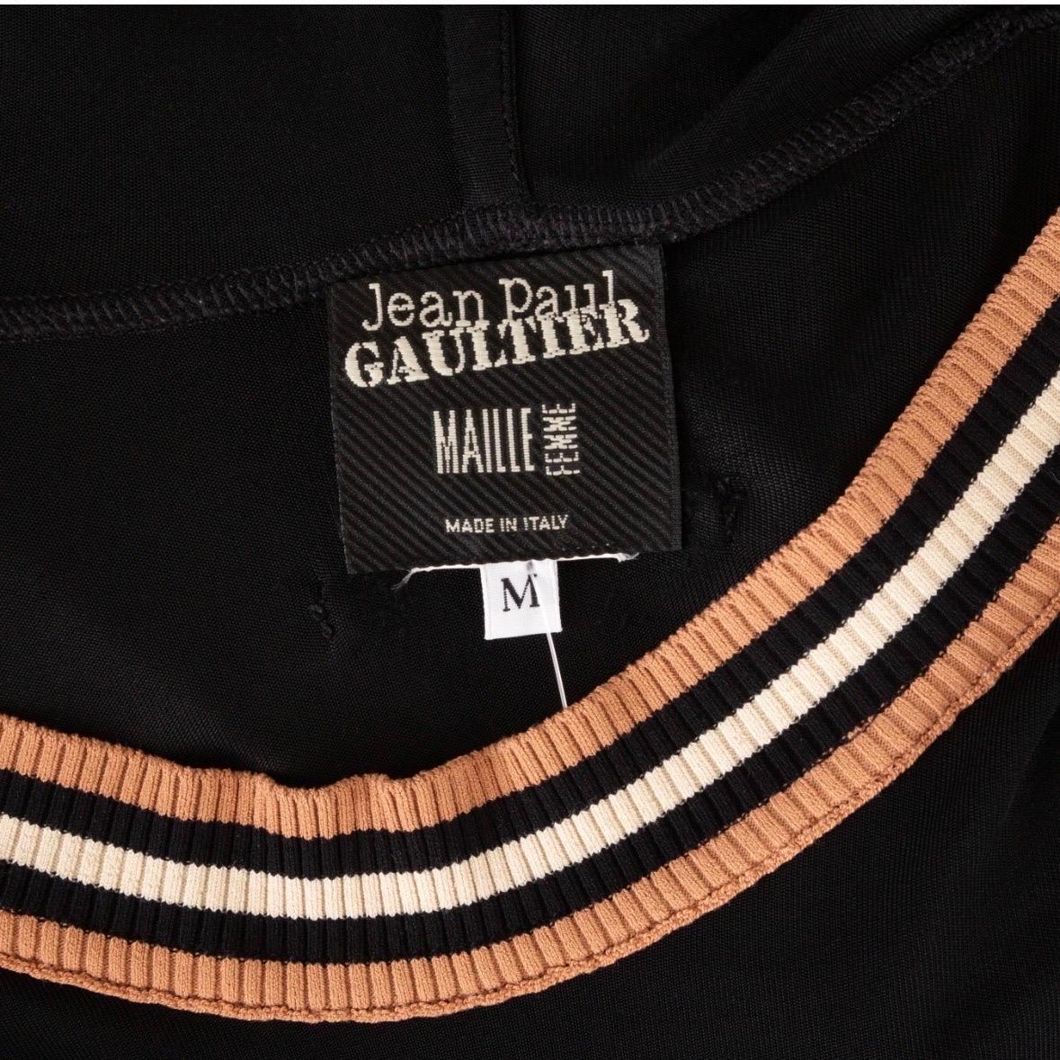 Jean Paul Gaultier 2007 Black Embroidered Hooded Jersey Maxi Dress  For Sale 4