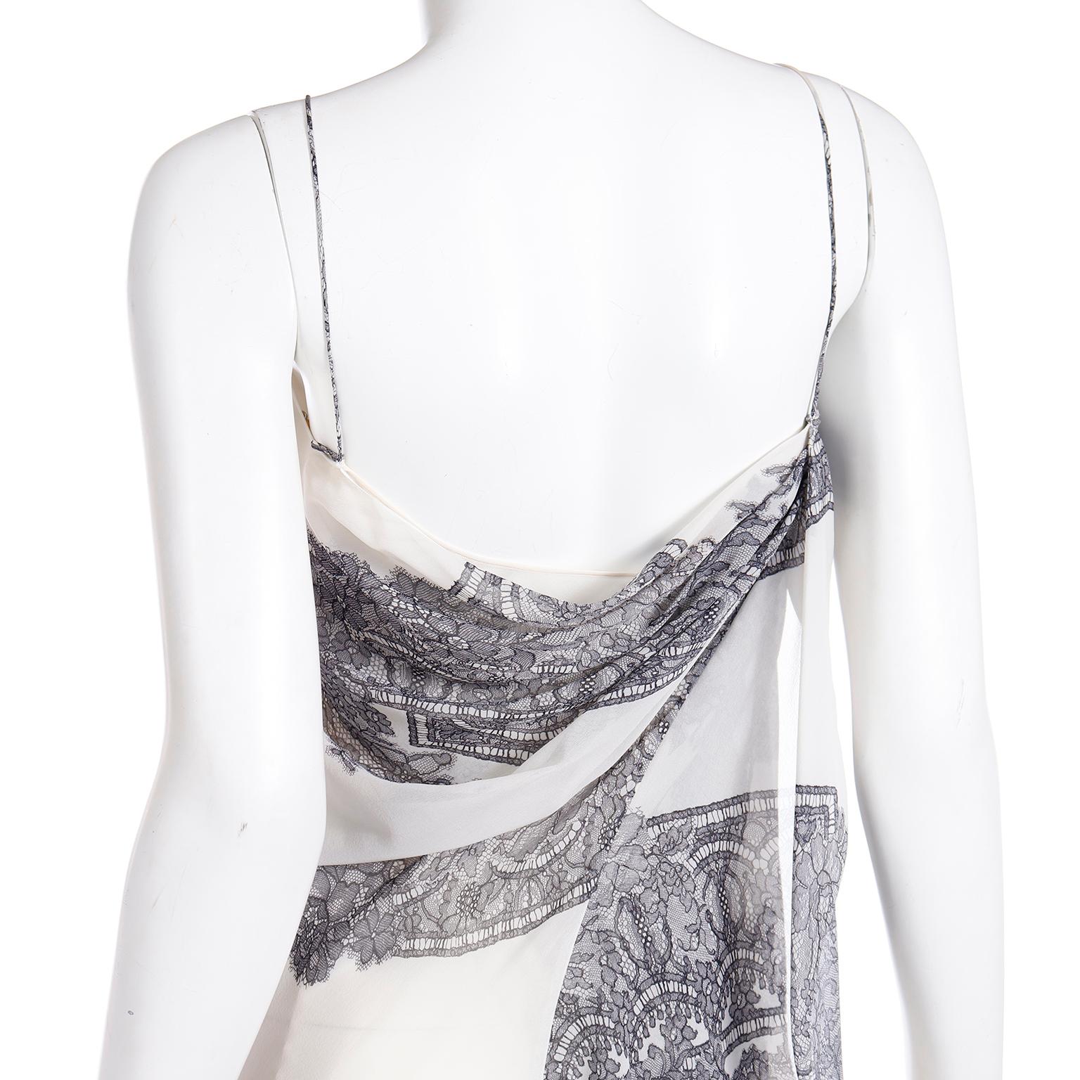 Jean Paul Gaultier 2007 Deadstock Lace Print Slip Dress with Original Tags For Sale 6