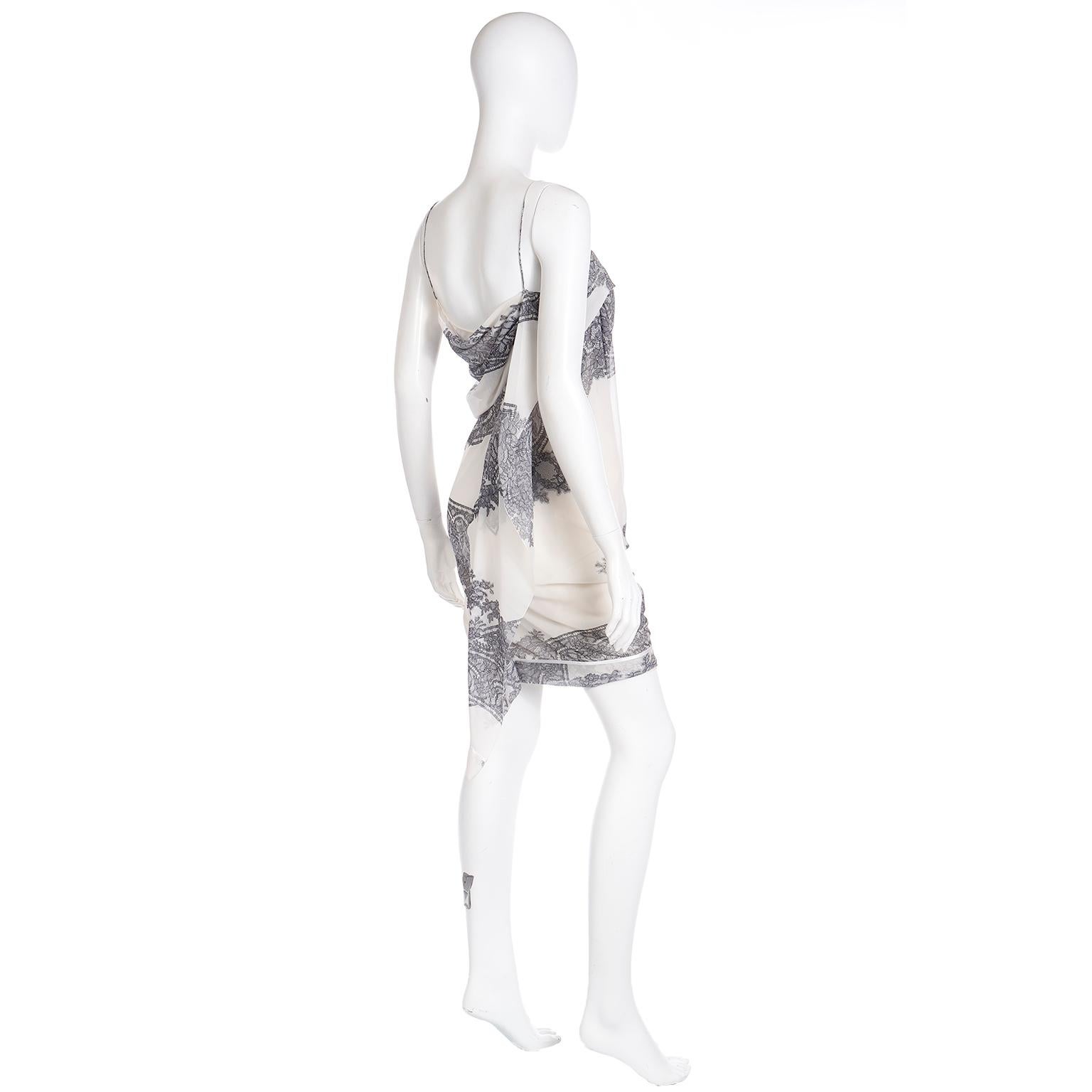 Jean Paul Gaultier Deadstock Slip-Kleid mit Spitzendruck und Original-Tags, 2007 Damen im Angebot
