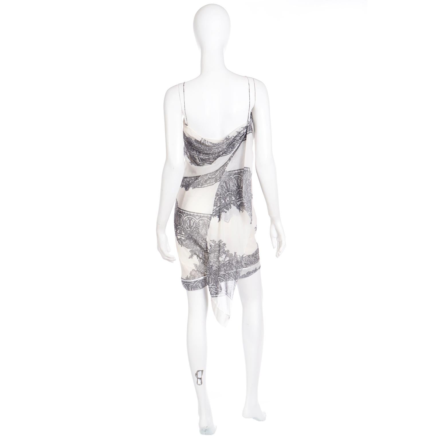 Women's Jean Paul Gaultier 2007 Deadstock Lace Print Slip Dress with Original Tags For Sale