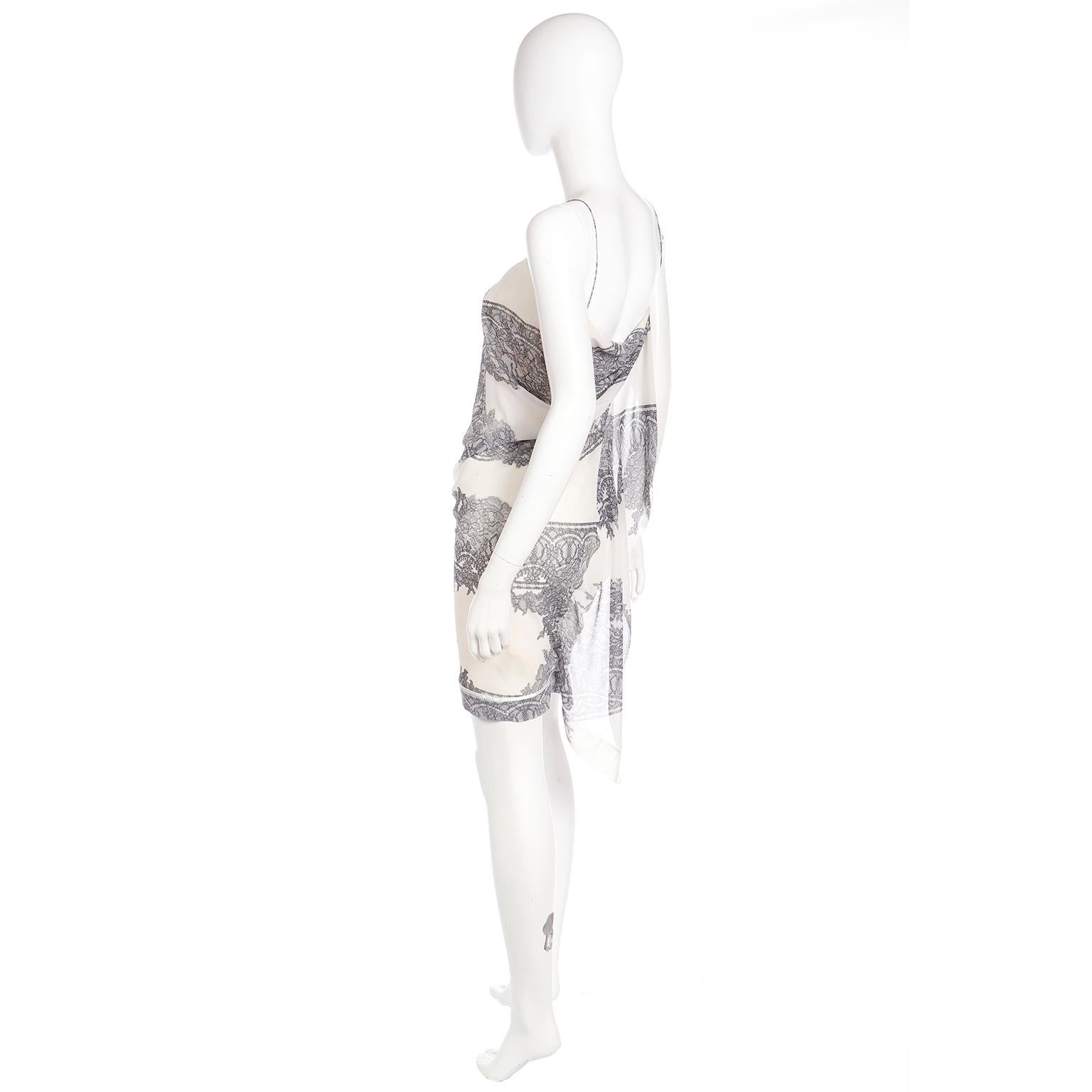 Jean Paul Gaultier Deadstock Slip-Kleid mit Spitzendruck und Original-Tags, 2007 im Angebot 2
