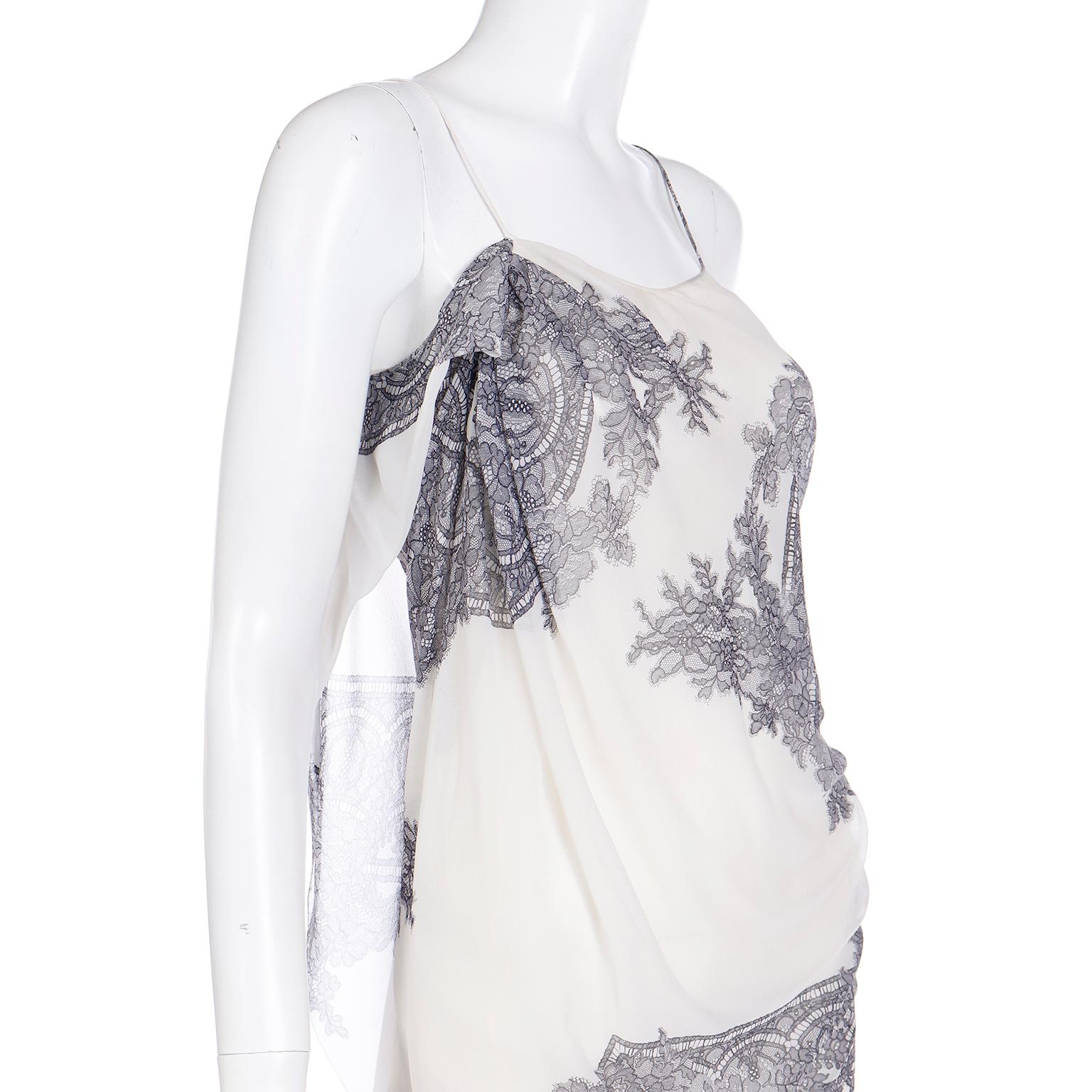 Jean Paul Gaultier 2007 Deadstock Lace Print Slip Dress with Original Tags For Sale 4