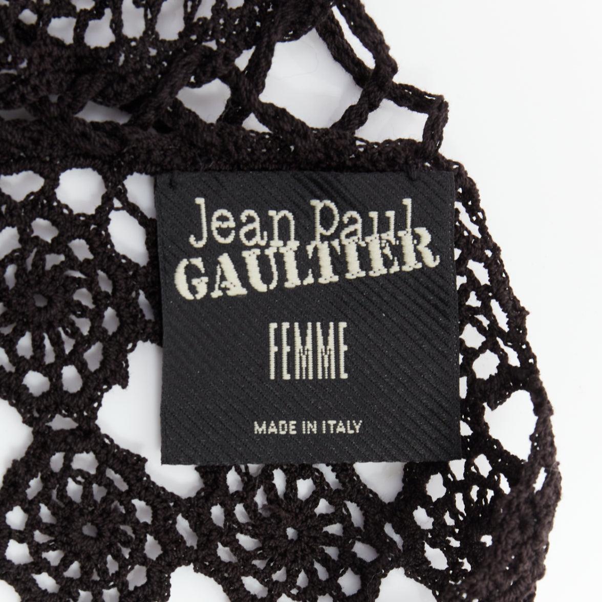 JEAN PAUL GAULTIER 2008 Vintage back lace crochet asymmetric dress IT38 XS 3