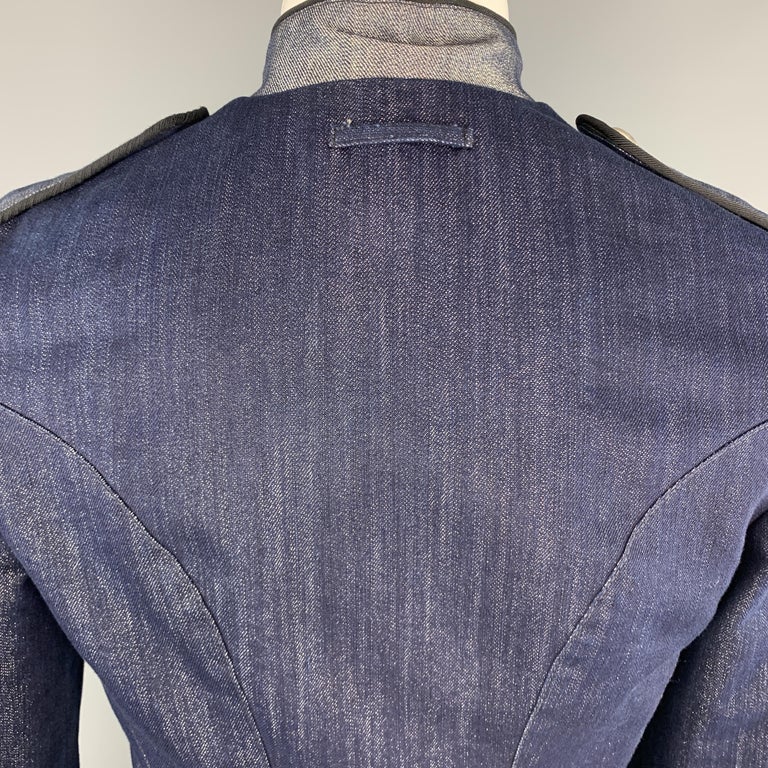JEAN PAUL GAULTIER 38 Metallic Denim Anchor Button ...