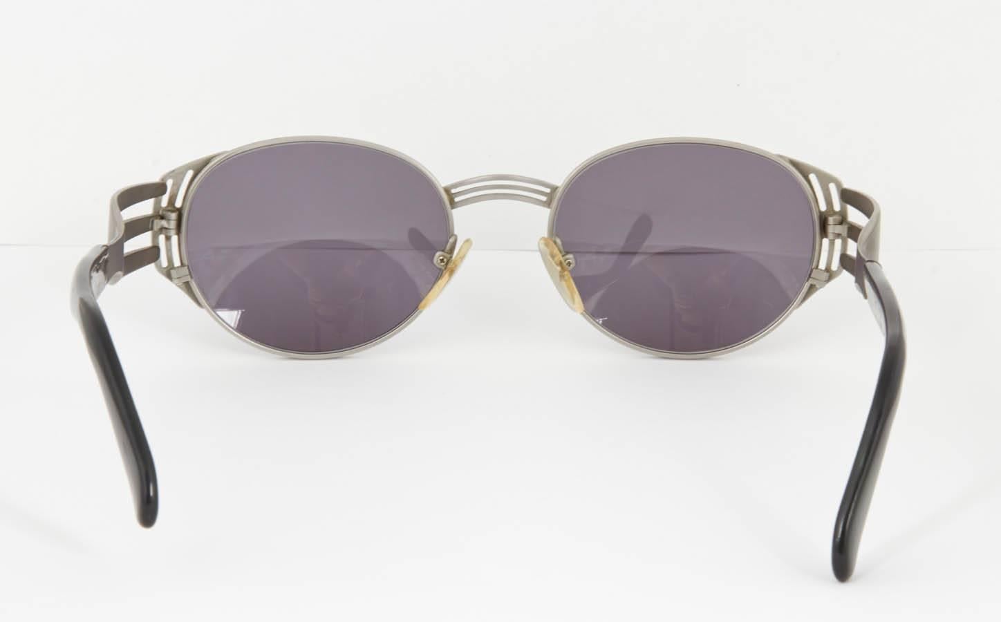 Jean Paul Gaultier 56-3281 Fork Vintage Sunglasses In Excellent Condition For Sale In Chicago, IL