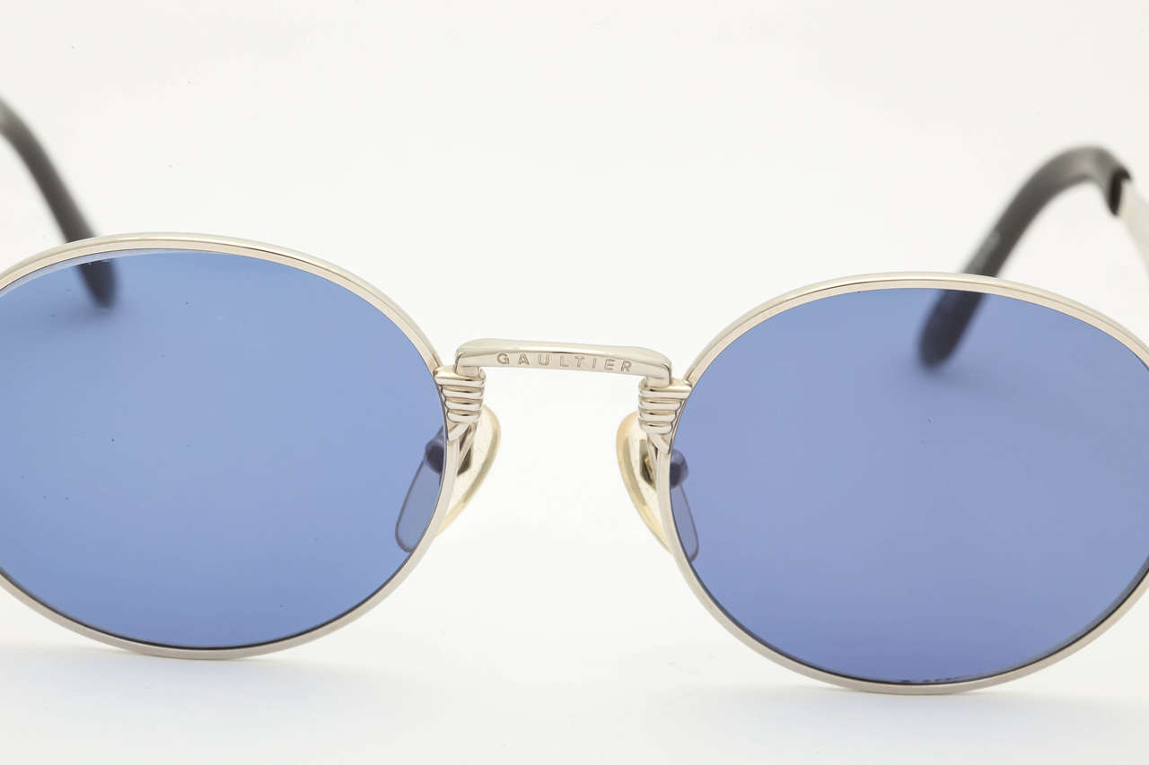 Purple Jean Paul Gaultier 56-6106 Vintage Silver Sunglasses For Sale