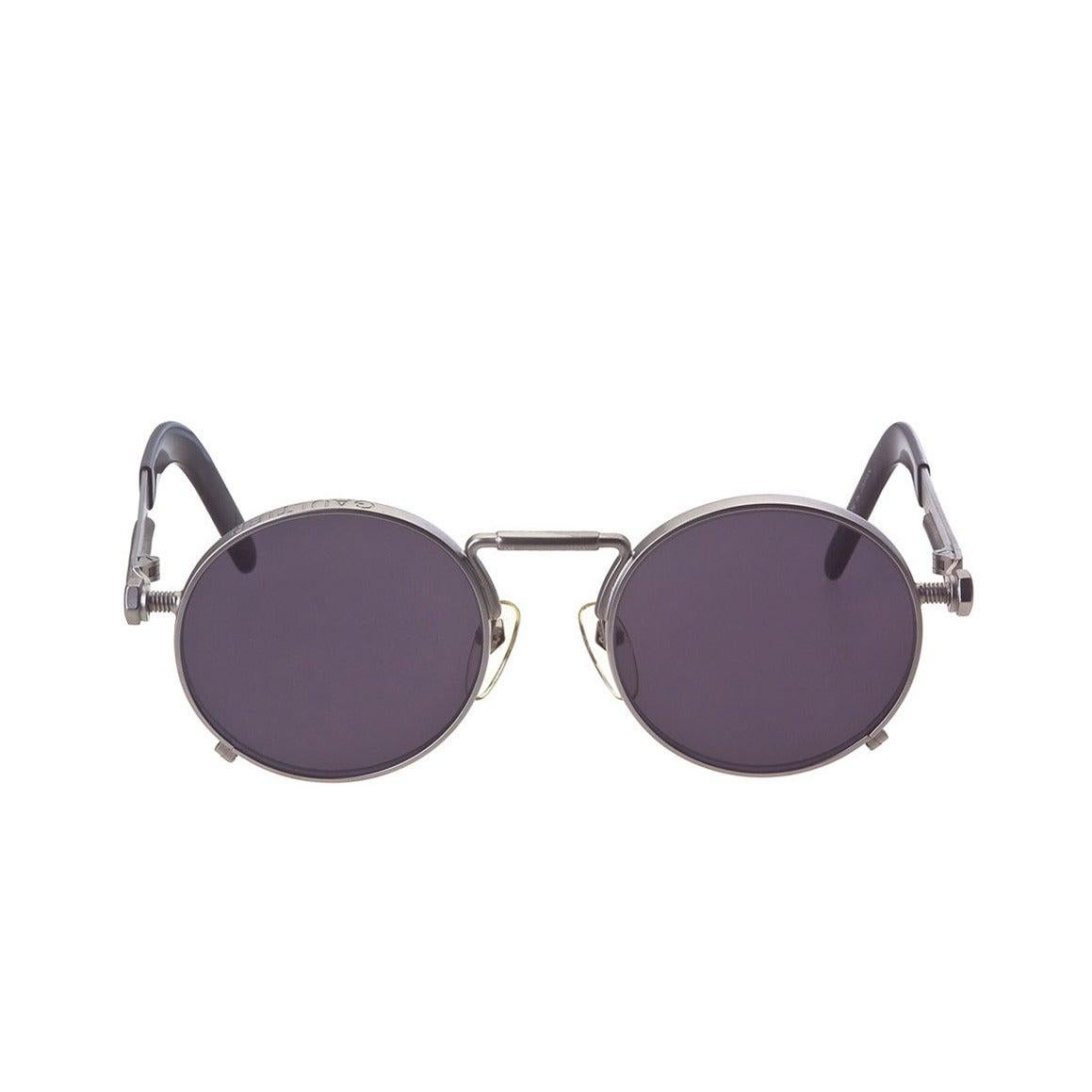 Jean Paul Gaultier 56-8171 Silver Sunglasses In Excellent Condition For Sale In Chicago, IL
