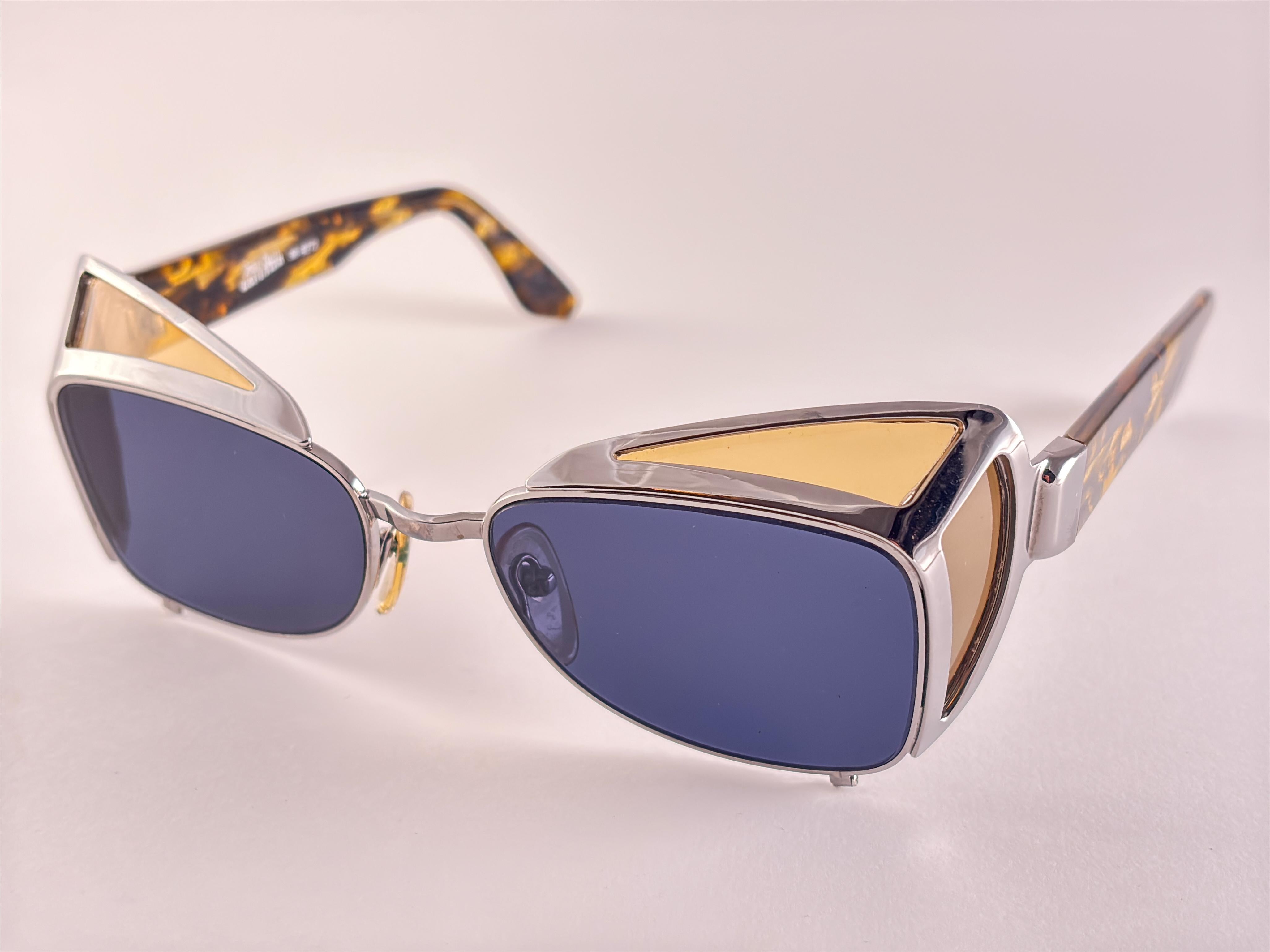Nero Occhiali da sole Jean Paul Gaultier 56 9202 con montatura a scudo da collezione anni '90 Giappone in vendita