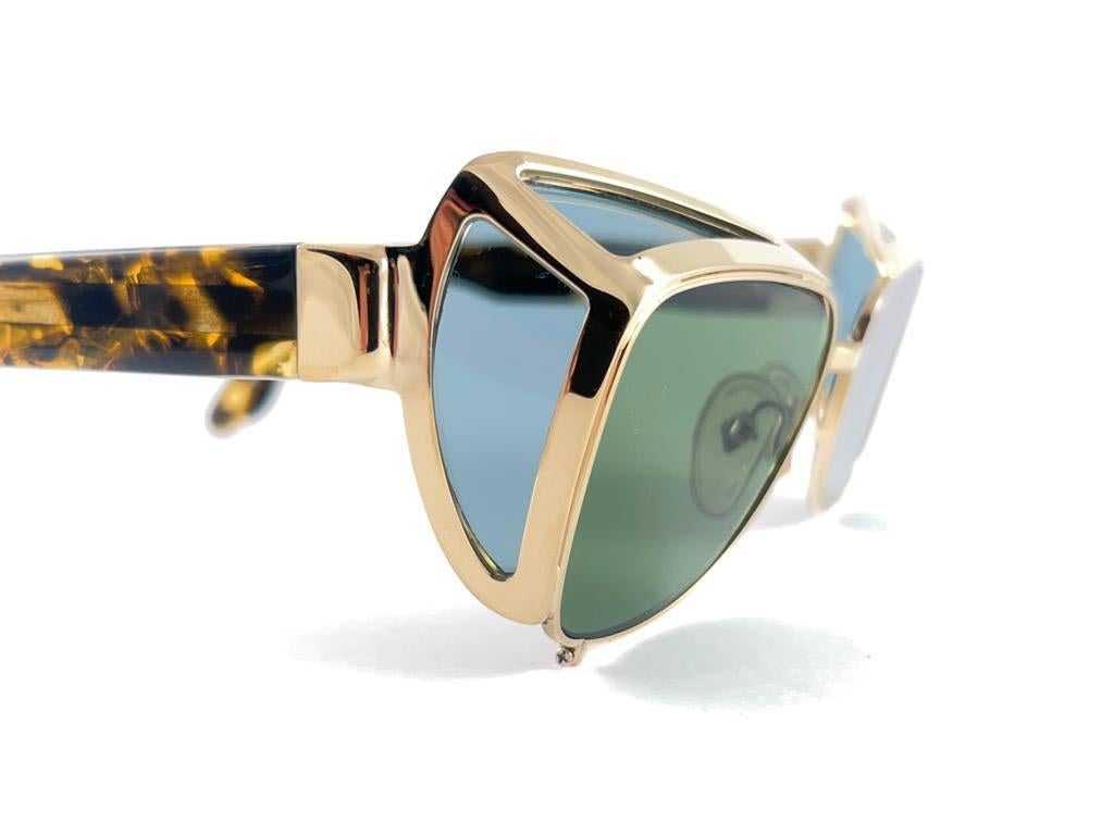 Vintage Jean Paul Gaultier 56 9272 Gold Collectors Item 1990's Japan Sunglasses In Excellent Condition For Sale In Baleares, Baleares