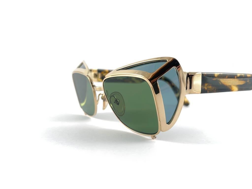 Vintage Jean Paul Gaultier 56 9272 Gold Collectors Item 1990's Japan Sunglasses For Sale 2